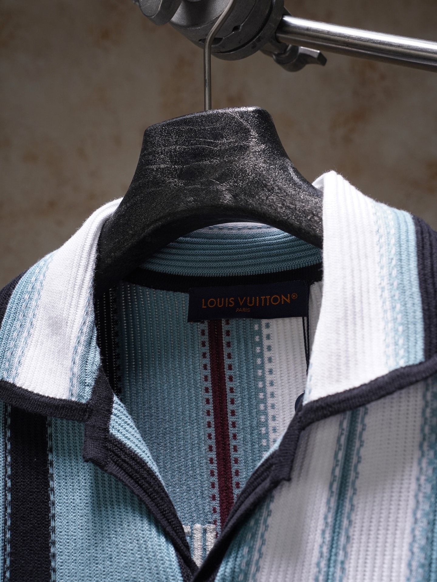 Louis Vuitton LOUIS VUITTON 条纹钩针短袖衬衫