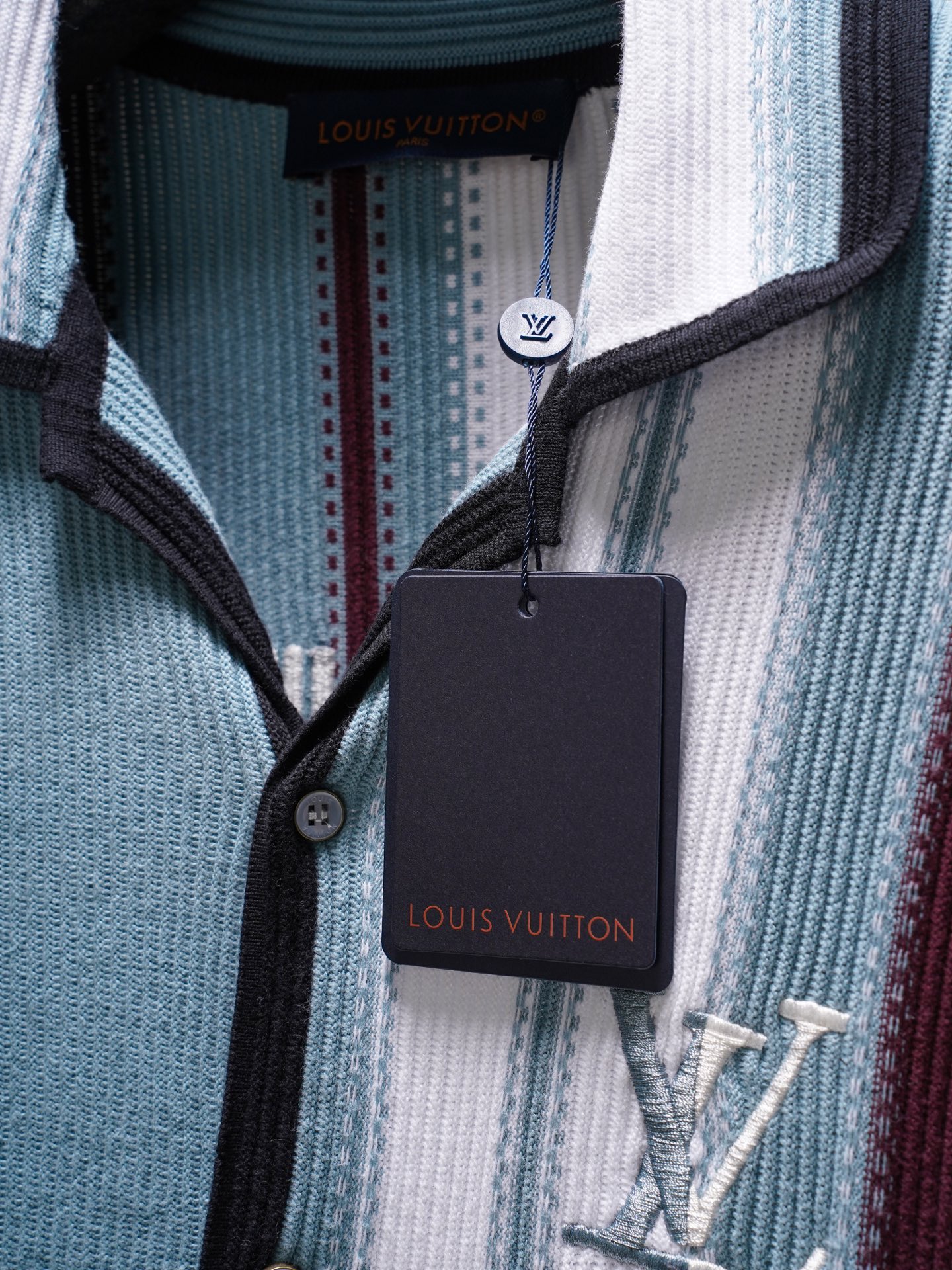 Louis Vuitton LOUIS VUITTON 条纹钩针短袖衬衫