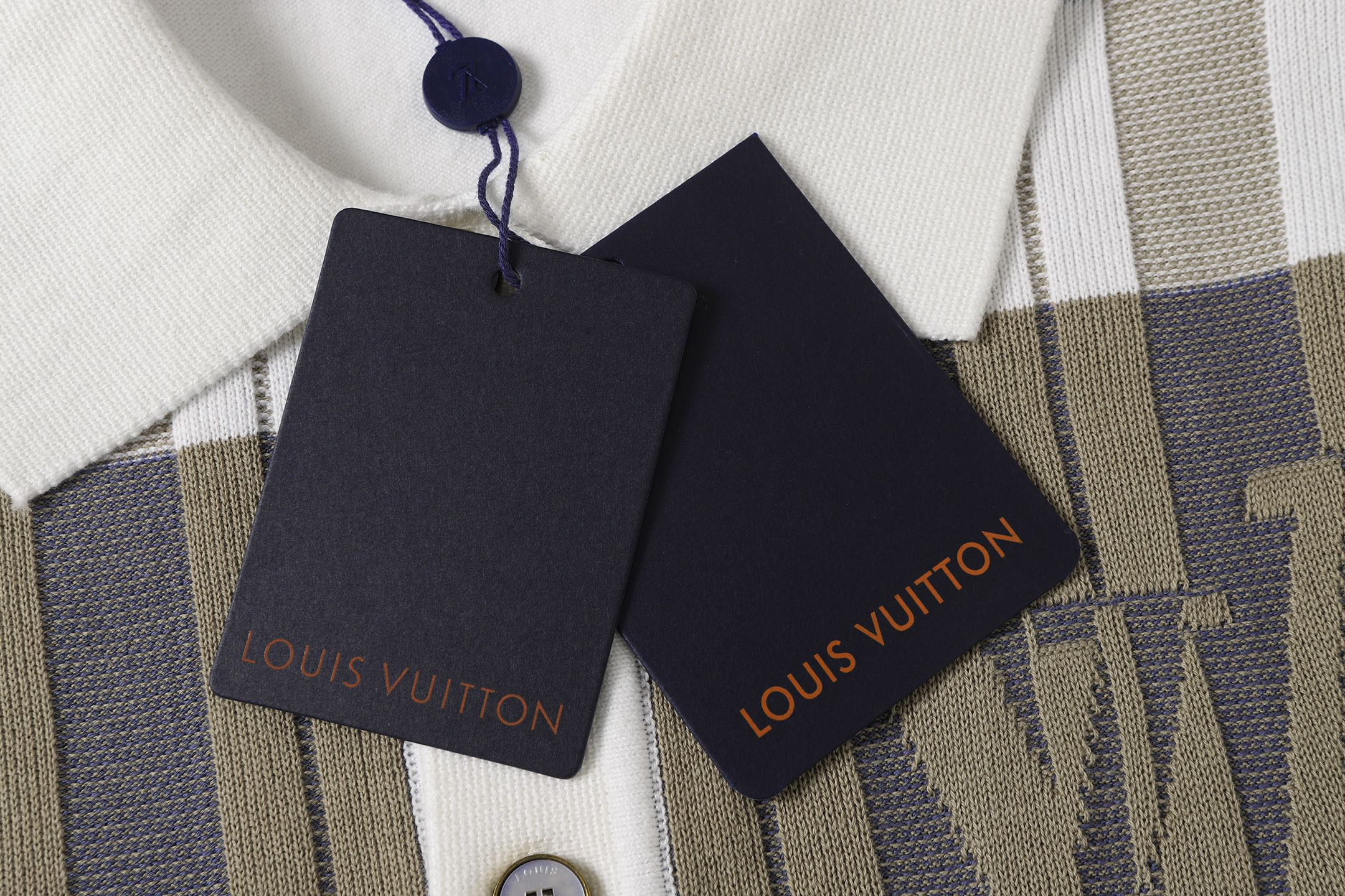 Louis Vuitton 1v 26SS 花卉棋格嵌花毛织短袖衬衫