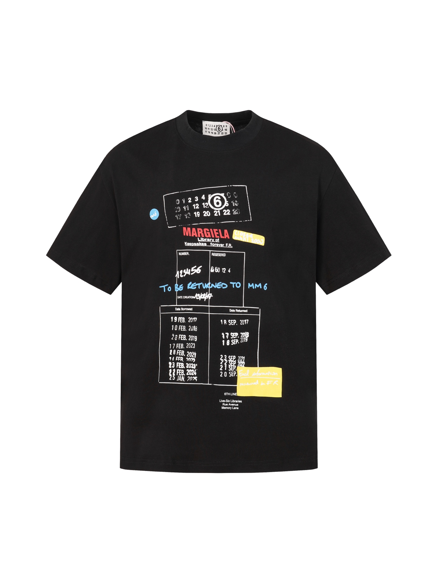 Maison Margiela Maison Margiela马吉拉26ss借阅单印花短袖T恤