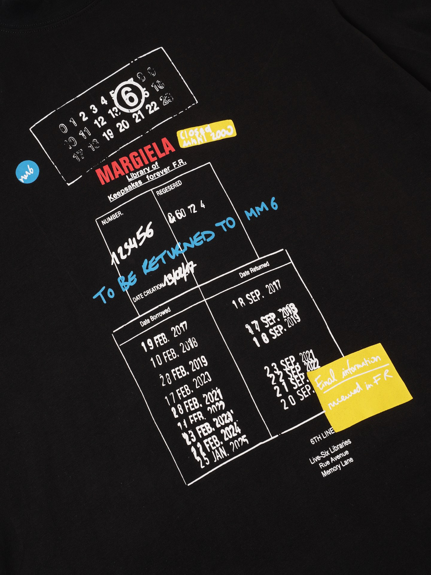 Maison Margiela Maison Margiela马吉拉26ss借阅单印花短袖T恤