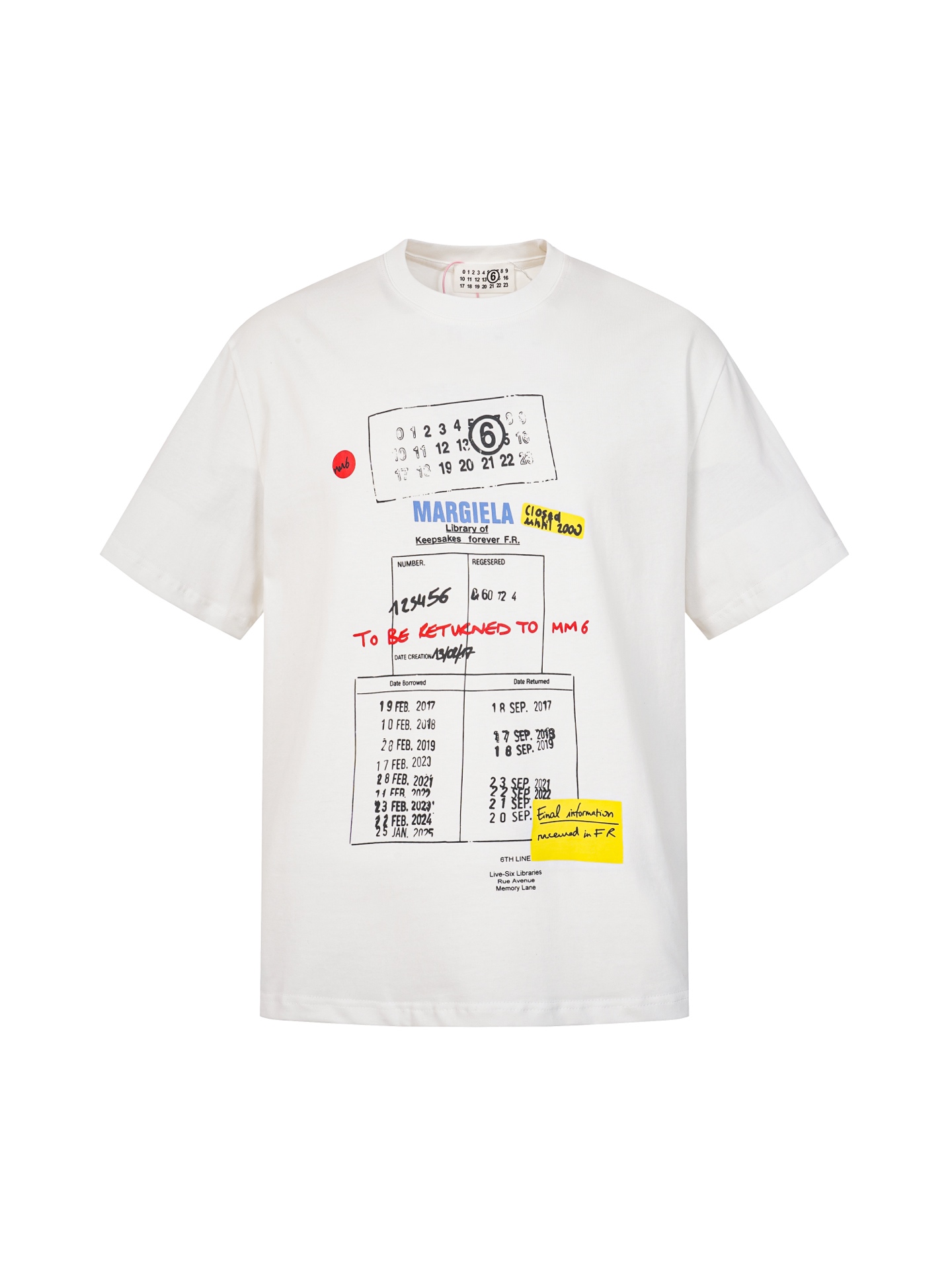 Maison Margiela Maison Margiela马吉拉26ss借阅单印花短袖T恤