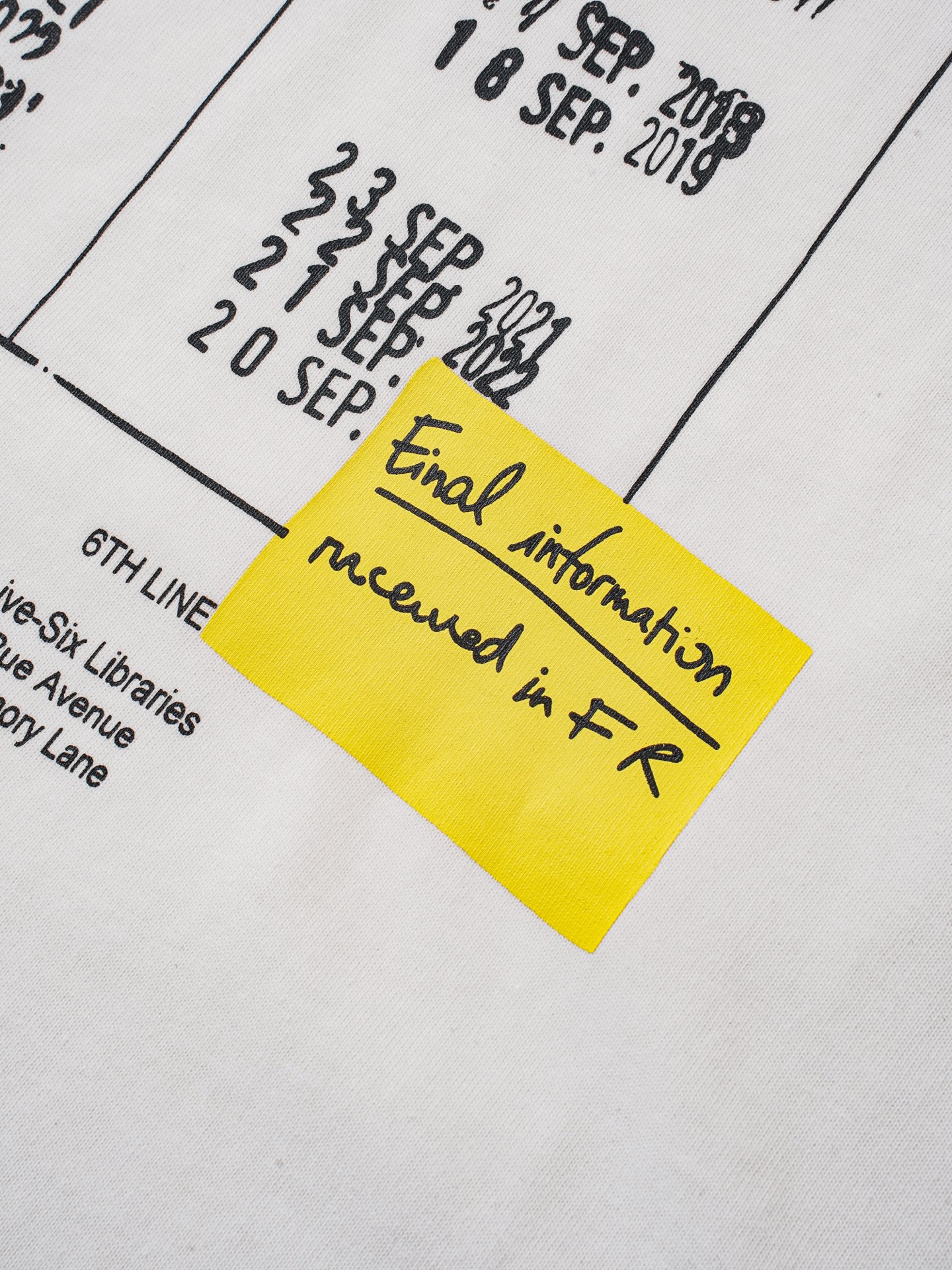Maison Margiela Maison Margiela马吉拉26ss借阅单印花短袖T恤