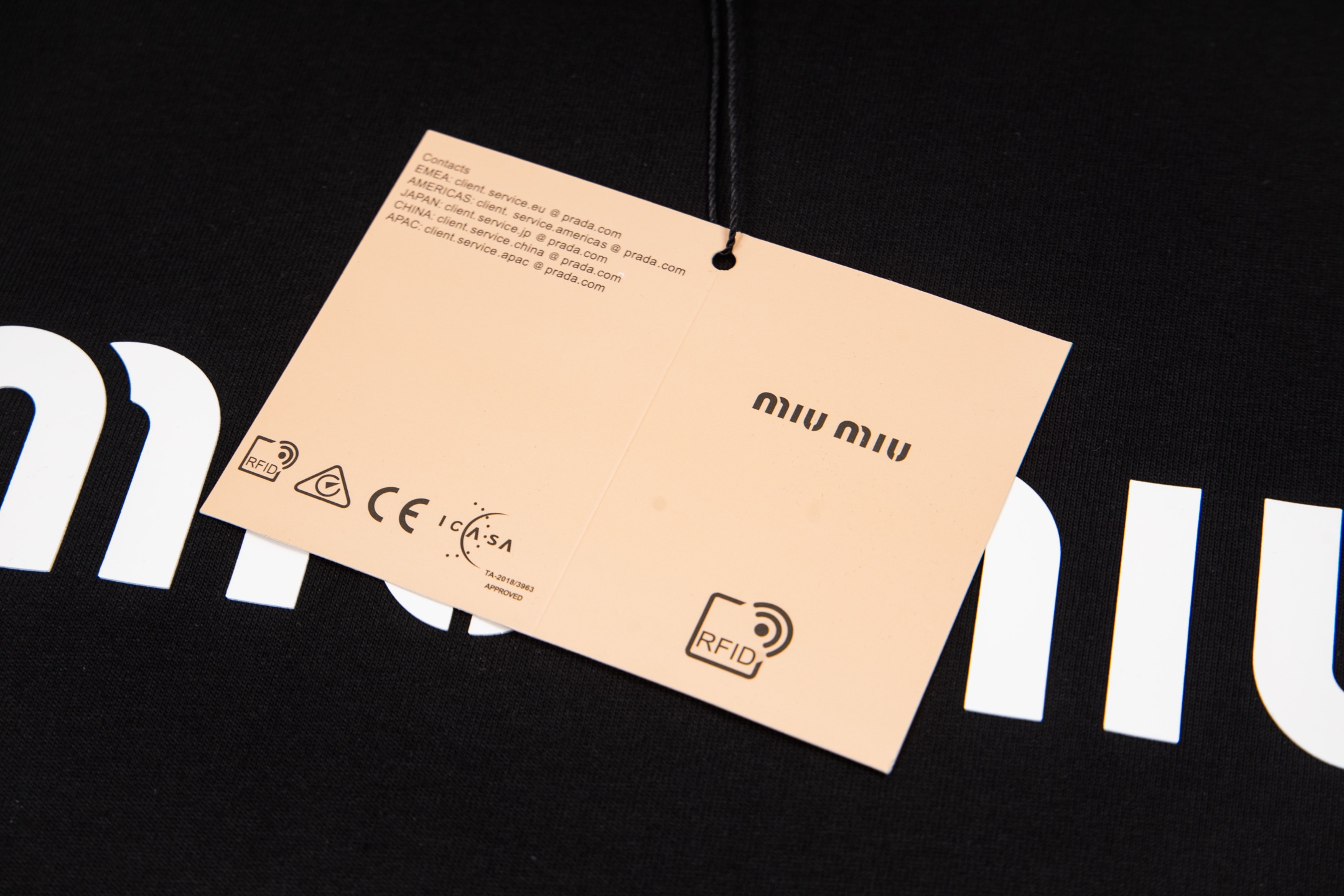 Miu Miu MIU MIU缪缪26SS字母压胶T恤
