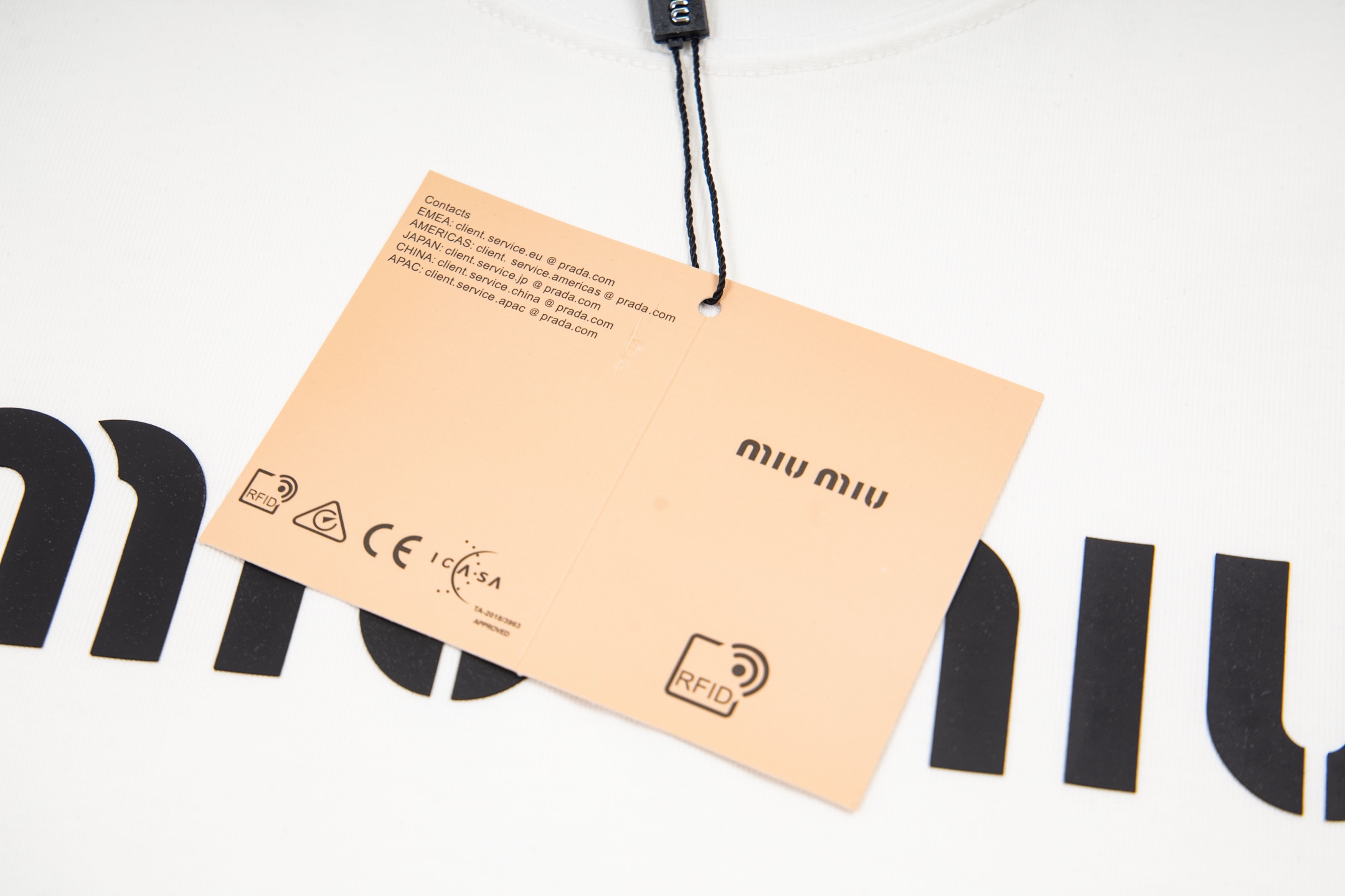 Miu Miu MIU MIU缪缪26SS字母压胶T恤