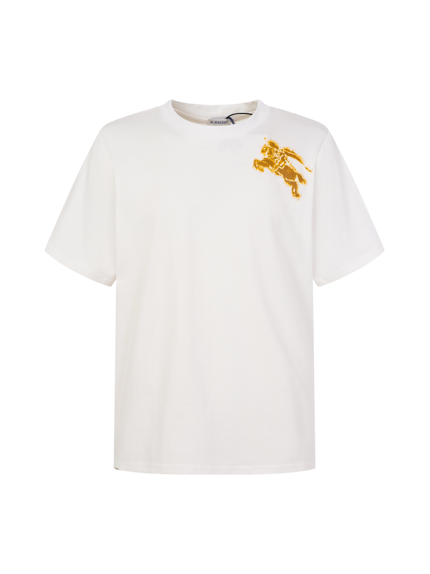 @85 BURBERRY Camiseta de manga corta con caballo de guerra pintado con spray BBR de Burberry. La versión original se co…