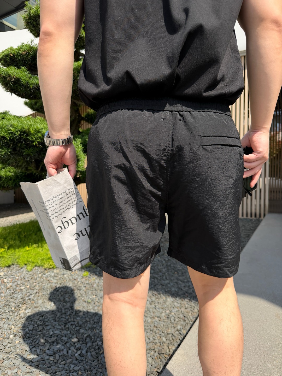 Shorts de rayas Burberry con efecto parte superior del cuerpo