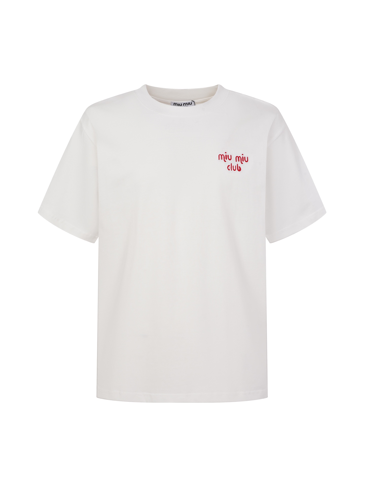 @100 Miumiu/Miu Miu 2026ss "Club" series T-shirt. This Miu Miu 2026 new T-shirt, based on the brand logo, use…