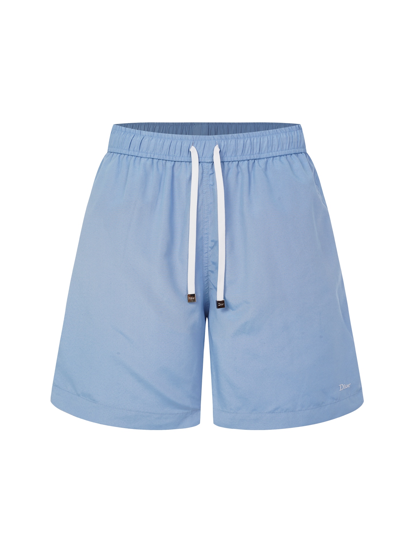 @150 Dior 26SS shorts de playa bordados con logo de letra pequeña de color liso (azul claro) El tejido está confecciona…