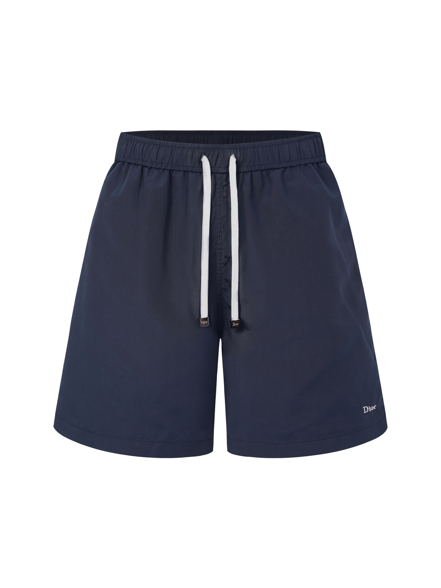 @ 150 Dior 26SS pantalones cortos de playa bordados con logo de letra pequeña de color sólido (azul real). El tejido es…