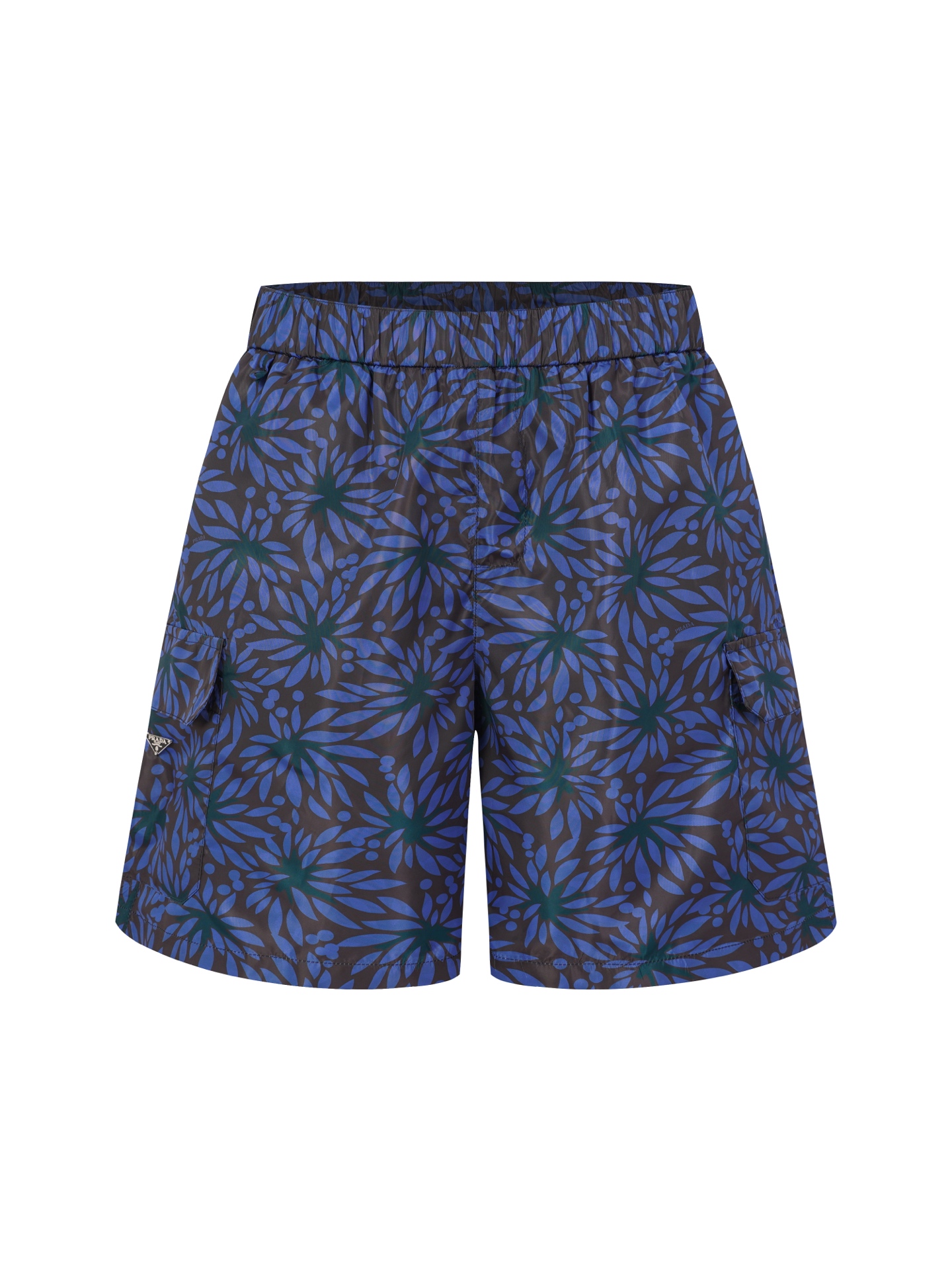@160 PRA Prada pantalones cortos de nailon con estampado digital floral Selección de tela: Confeccionado con tejido de …