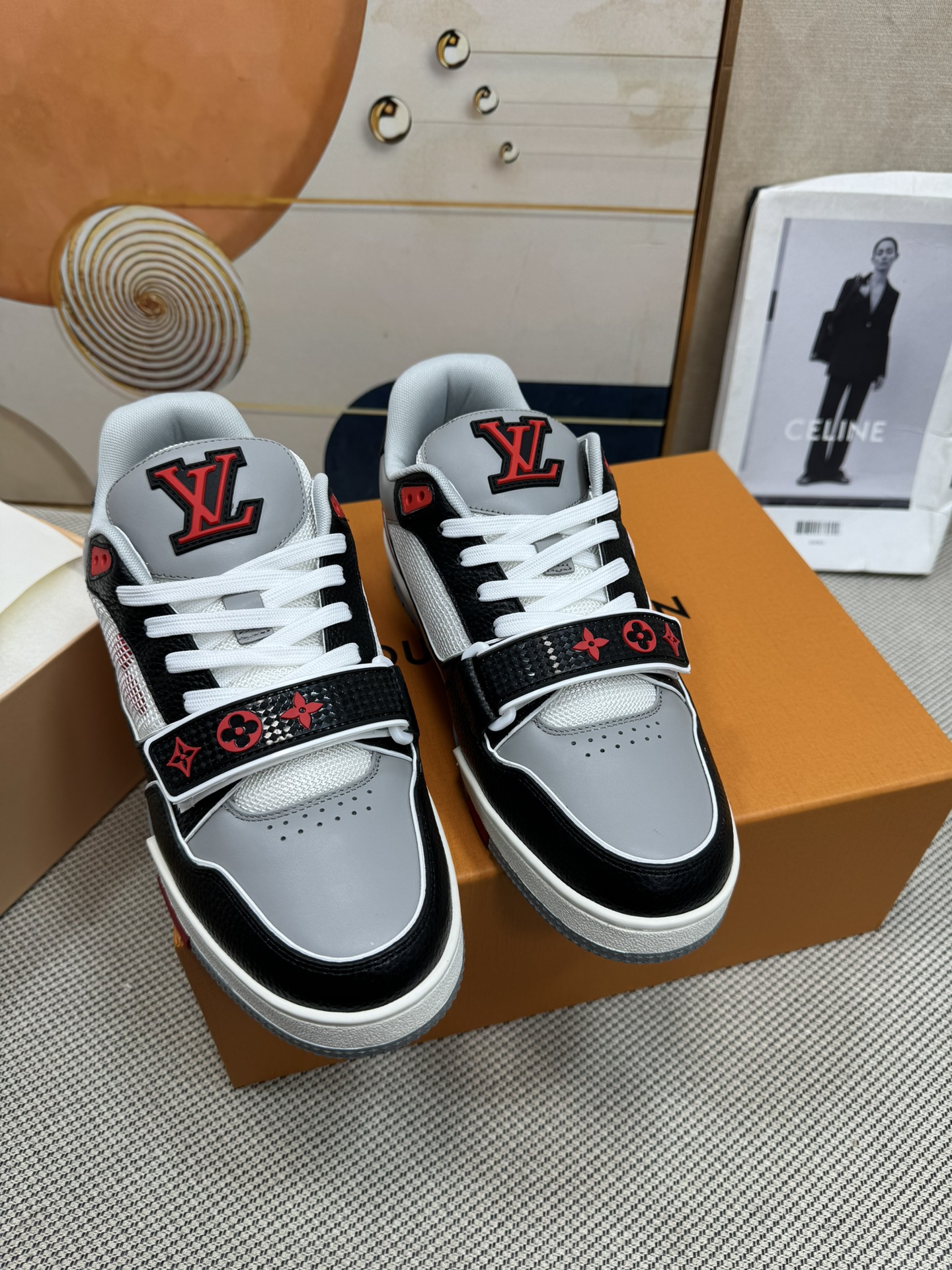 Louis Vuitton Shoes Sneakers Women Men Cowhide TPU Vintage High Tops