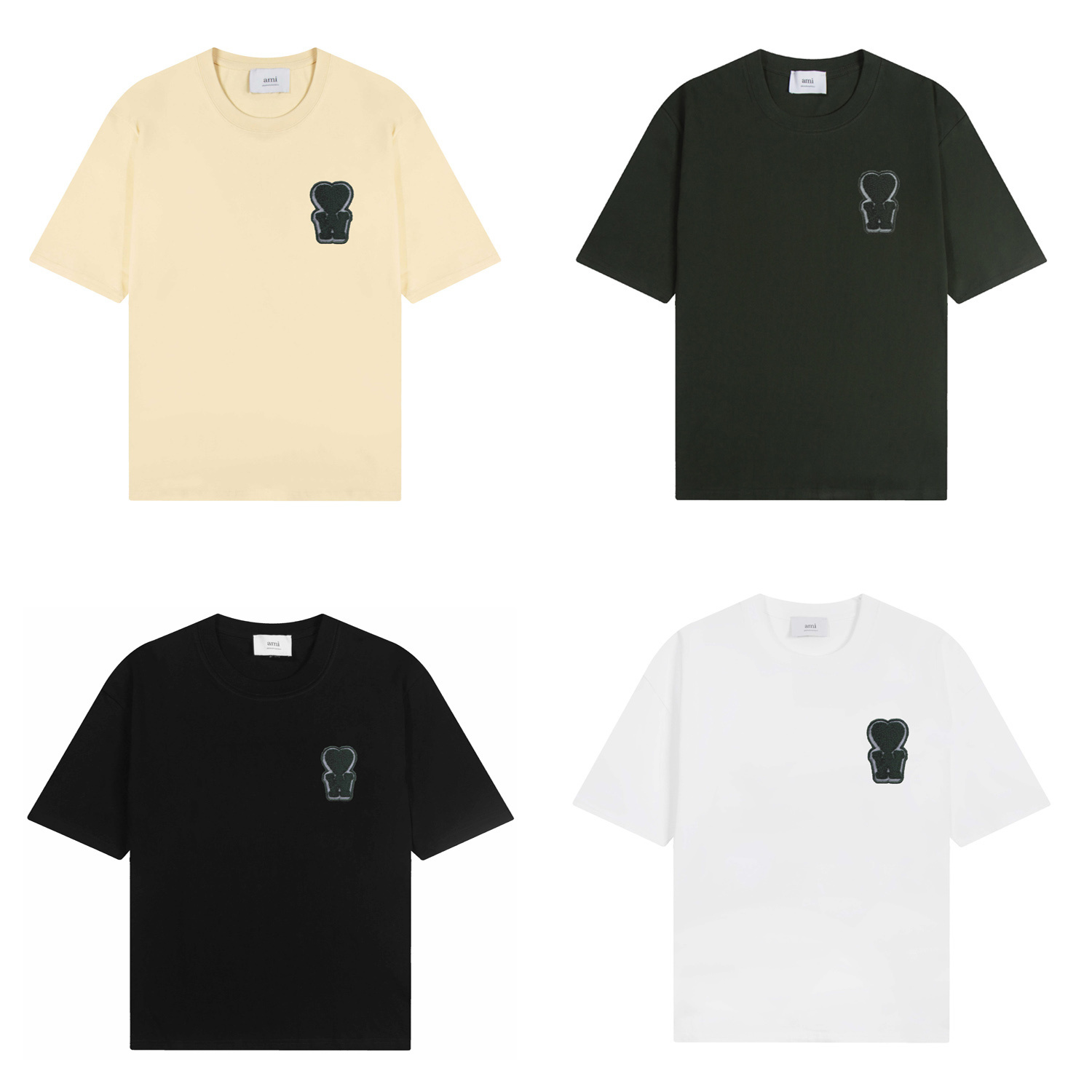 P53 Ami colección de manga corta primavera/verano ~ bordado de insignia ~ pesado y grueso de alto gramaje, 100% algodón…