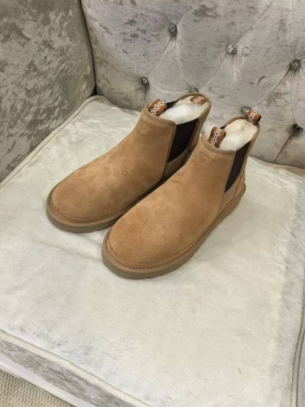 UGG男款切尔西新款皮毛一体内里，EVA发泡大底，轻便又舒适💐尺码：39-45黑色，栗色