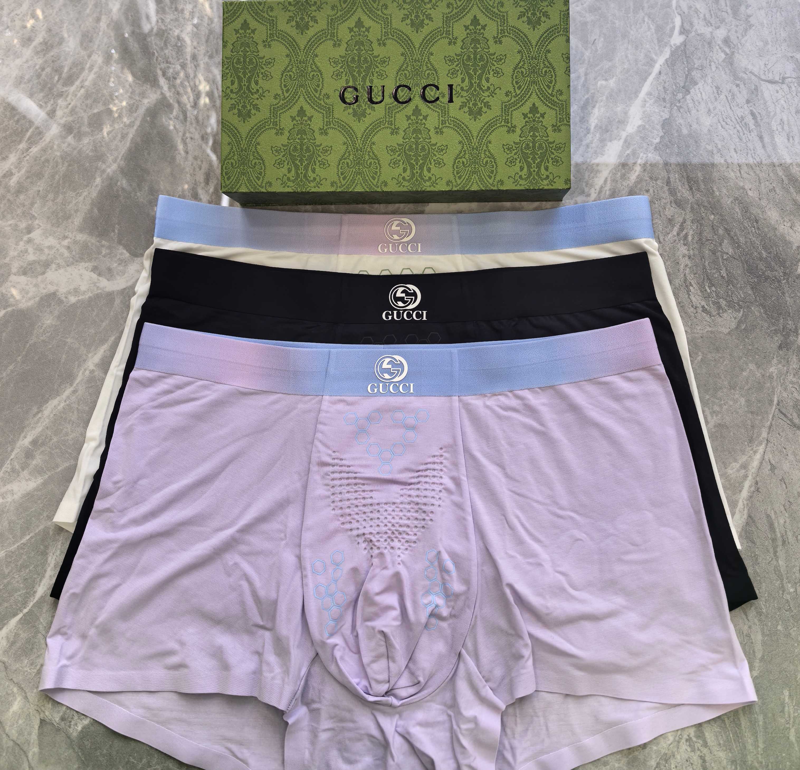  新品！GUCCI（古琦）原单品质，时尚潮男新品 锦纶冰丝无缝切割工艺 科学配 80支蓝鲸莫代尔，丝滑 