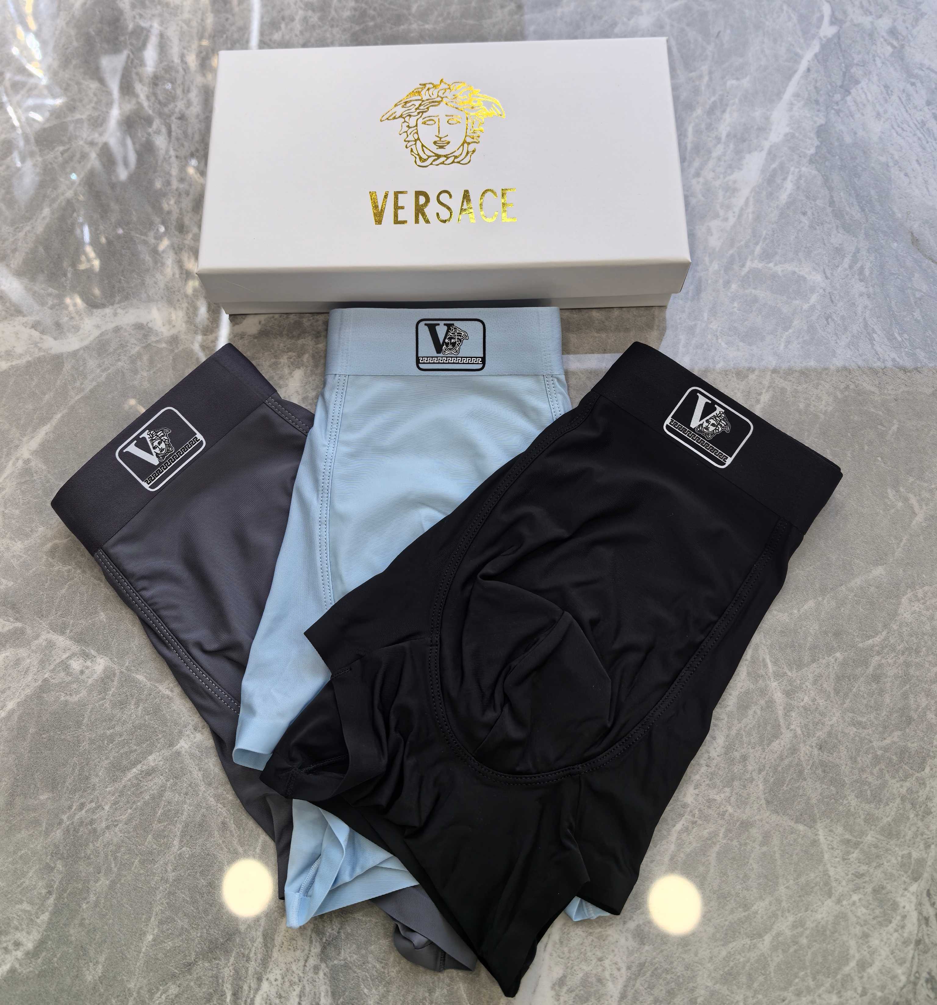  VERSACE（范思哲）原单品质！精品盒装男士内裤！外贸国外订单，高品质，锦纶冰丝无痕切割工艺 科学配
