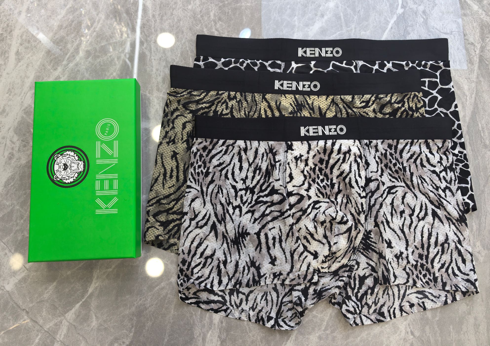  KENZO  精品盒装男士内裤！外贸国外订单，高品质，锦纶冰丝无痕切割工艺 科学配 82.5%锦纶+1
