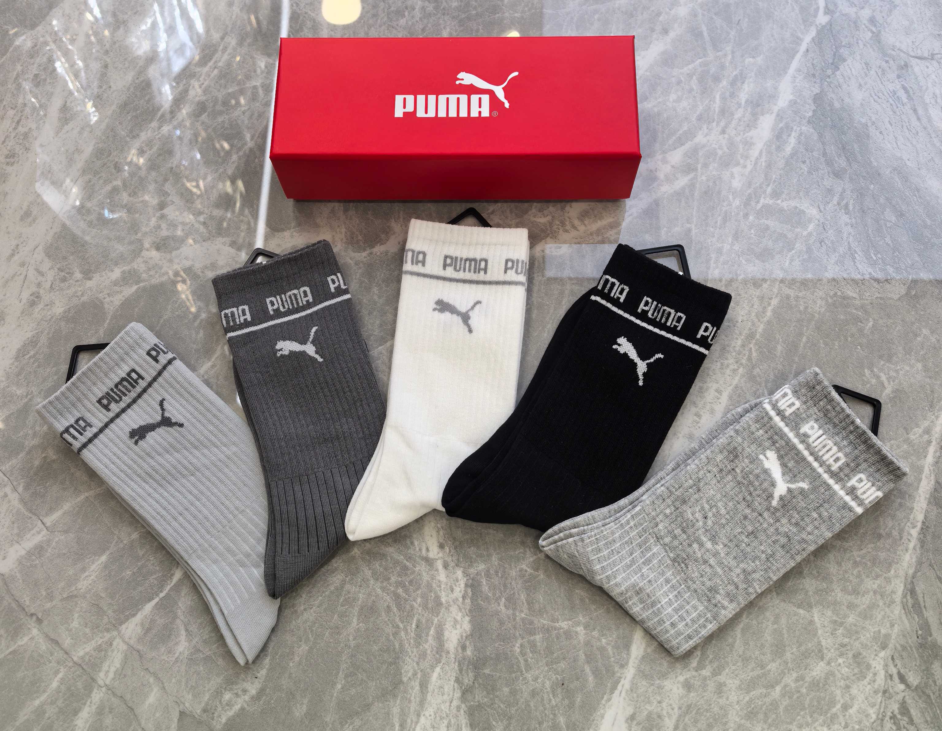 💛配专柜包装PUMA（彪马）新款中长款堆堆袜袜子！一盒五双，专柜同步筒袜袜子，💛大牌出街，潮人必备🔥超好