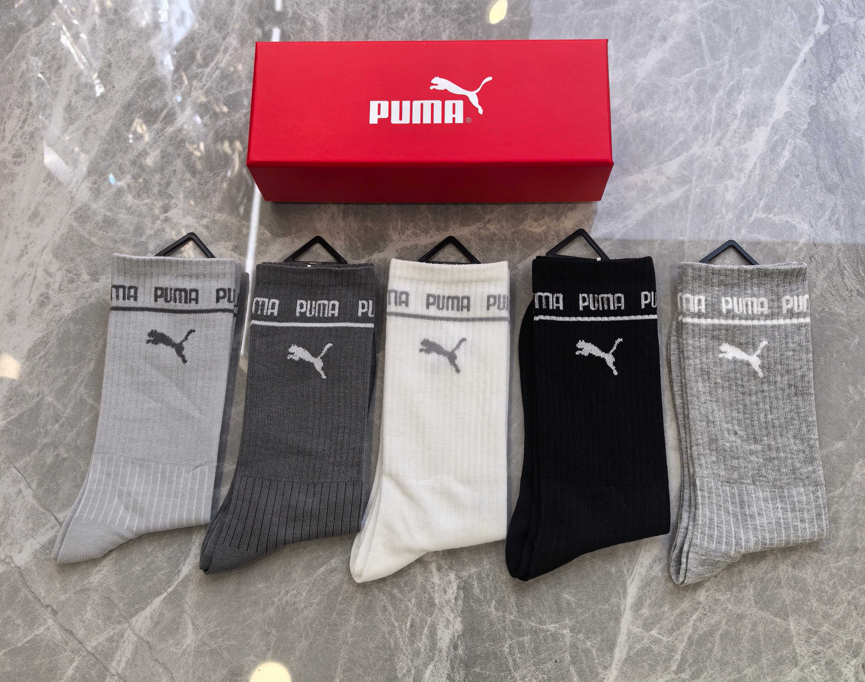 💛配专柜包装PUMA（彪马）新款中长款堆堆袜袜子！一盒五双，专柜同步筒袜袜子，💛大牌出街，潮人必备🔥超好