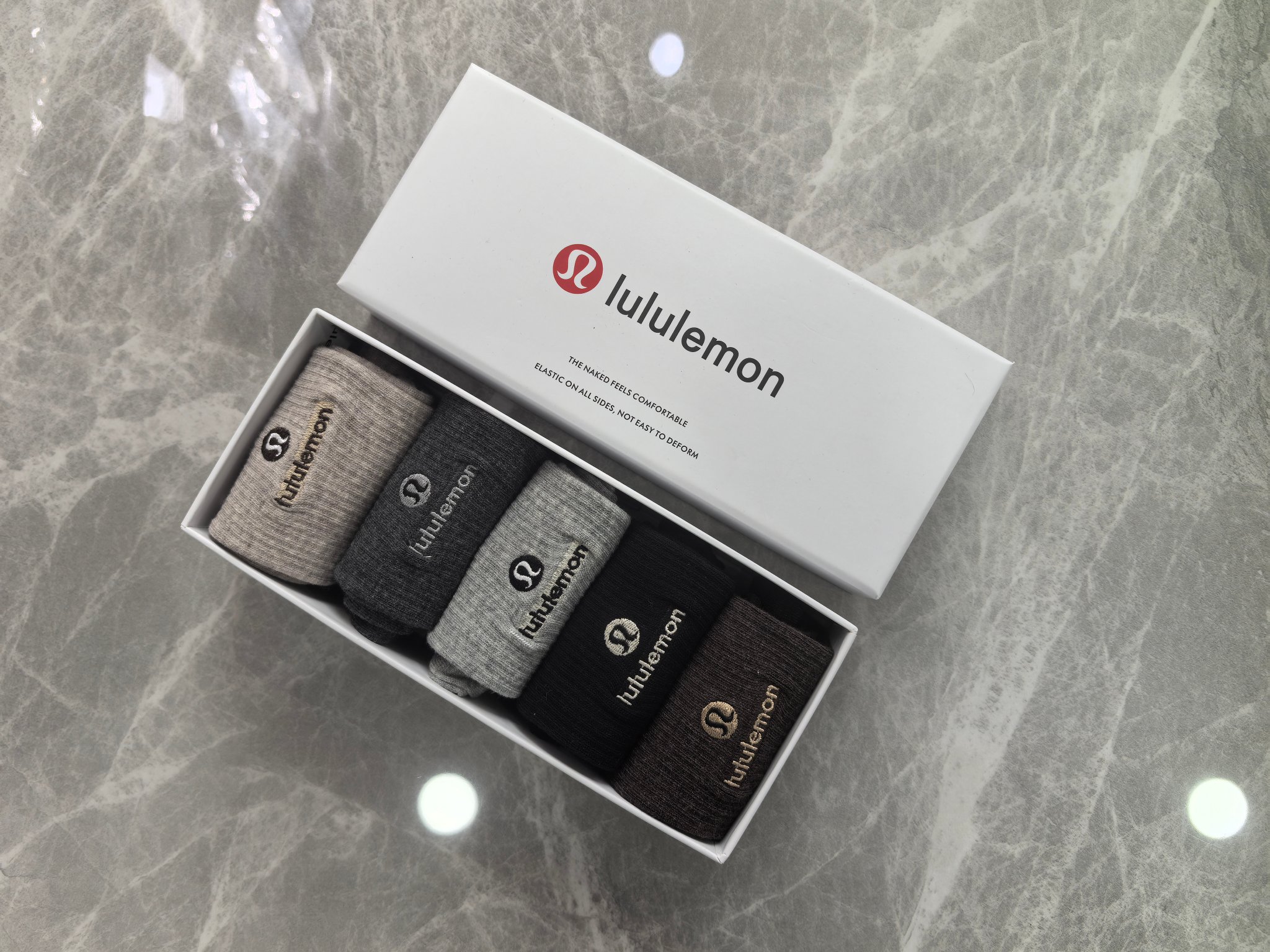 🔥🔥🔥lululemon专柜最新设计版[哇][哇]双针纯棉质量！穿着舒适透气！时尚潮流[吃瓜]一盒5双入