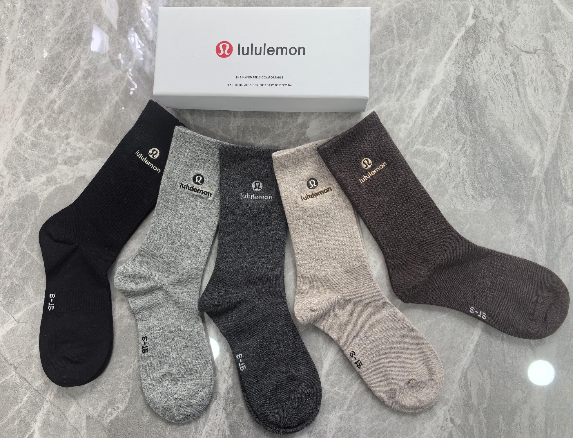 🔥🔥🔥lululemon专柜最新设计版[哇][哇]双针纯棉质量！穿着舒适透气！时尚潮流[吃瓜]一盒5双入