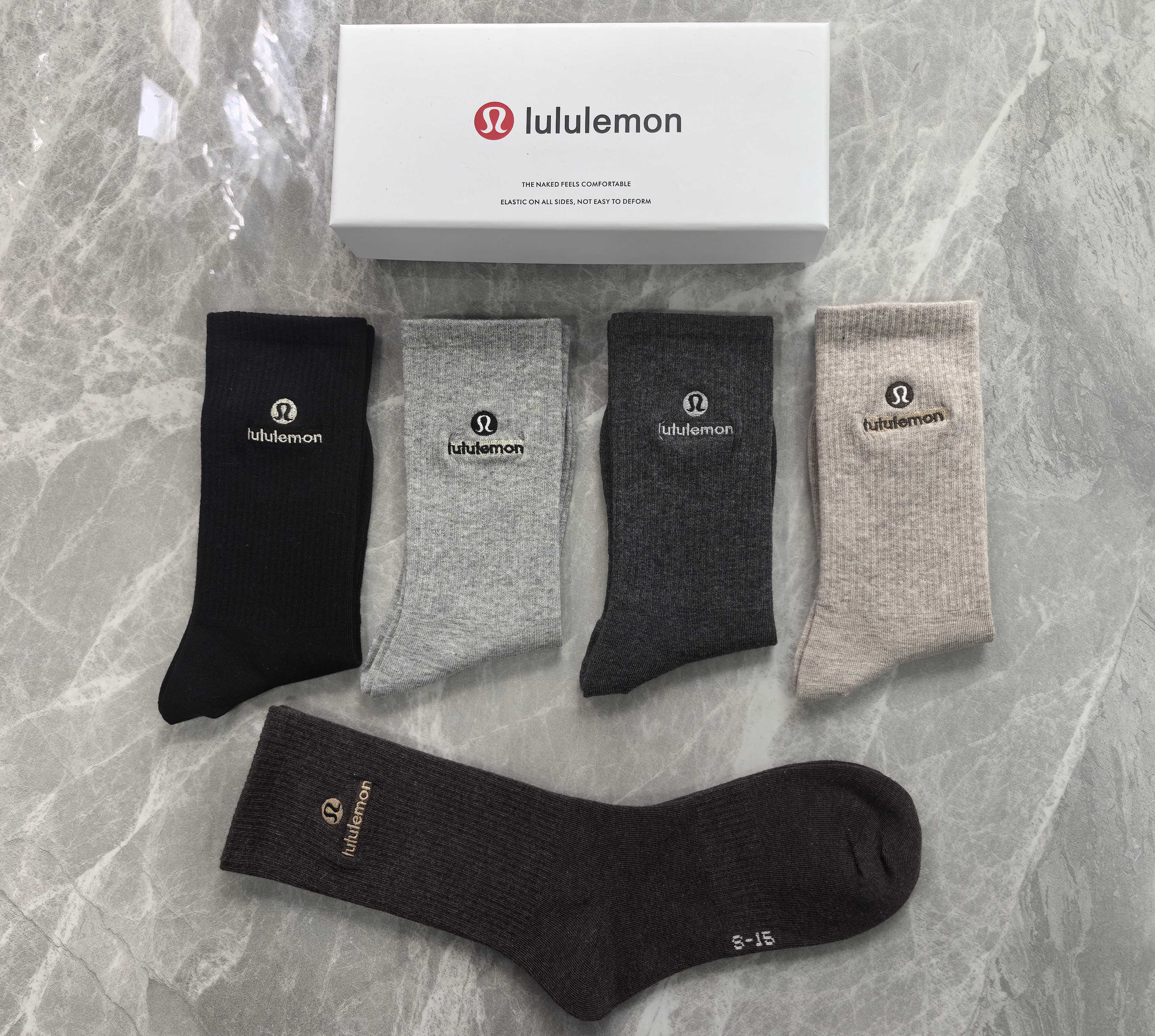 🔥🔥🔥lululemon专柜最新设计版[哇][哇]双针纯棉质量！穿着舒适透气！时尚潮流[吃瓜]一盒5双入