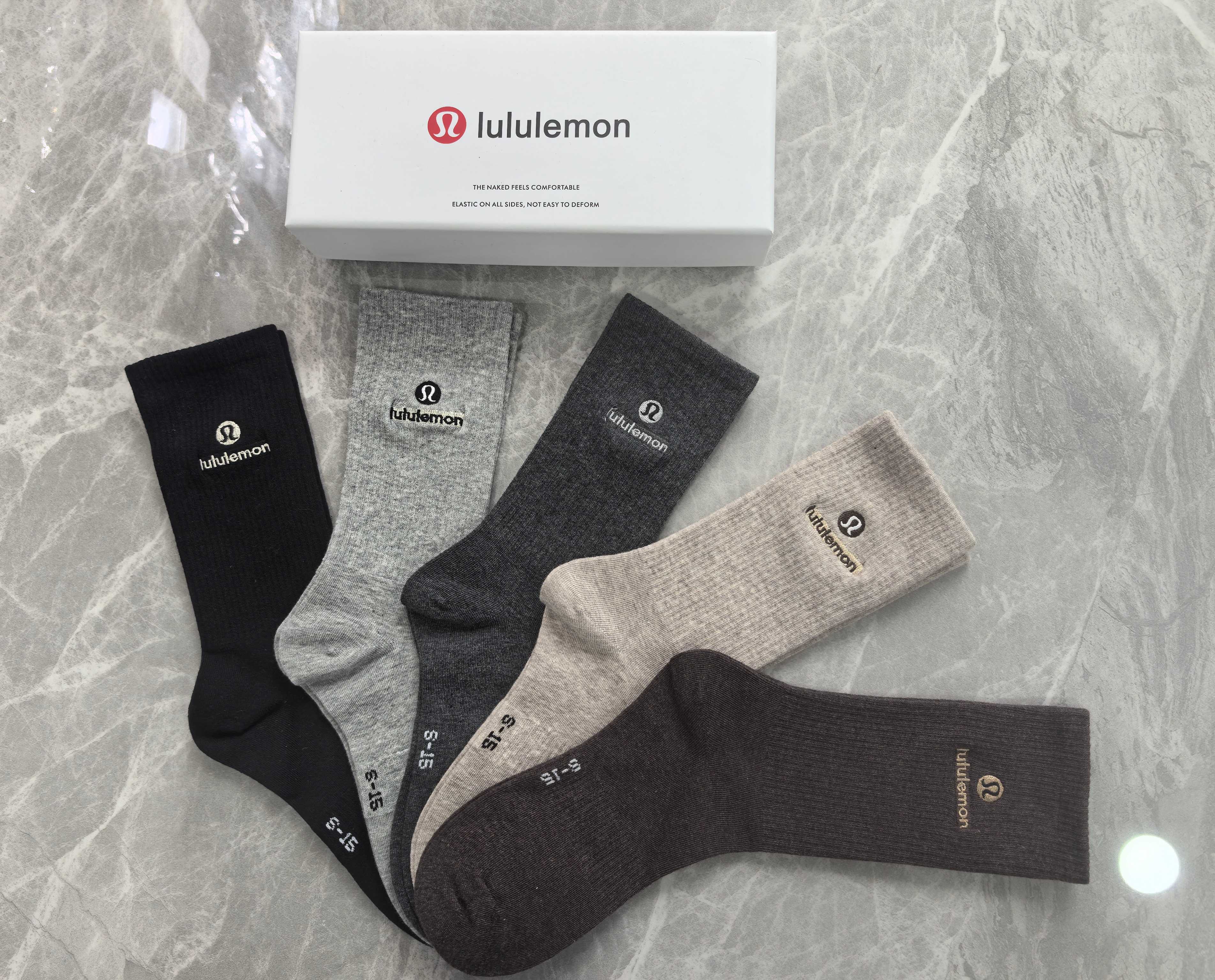 🔥🔥🔥lululemon专柜最新设计版[哇][哇]双针纯棉质量！穿着舒适透气！时尚潮流[吃瓜]一盒5双入