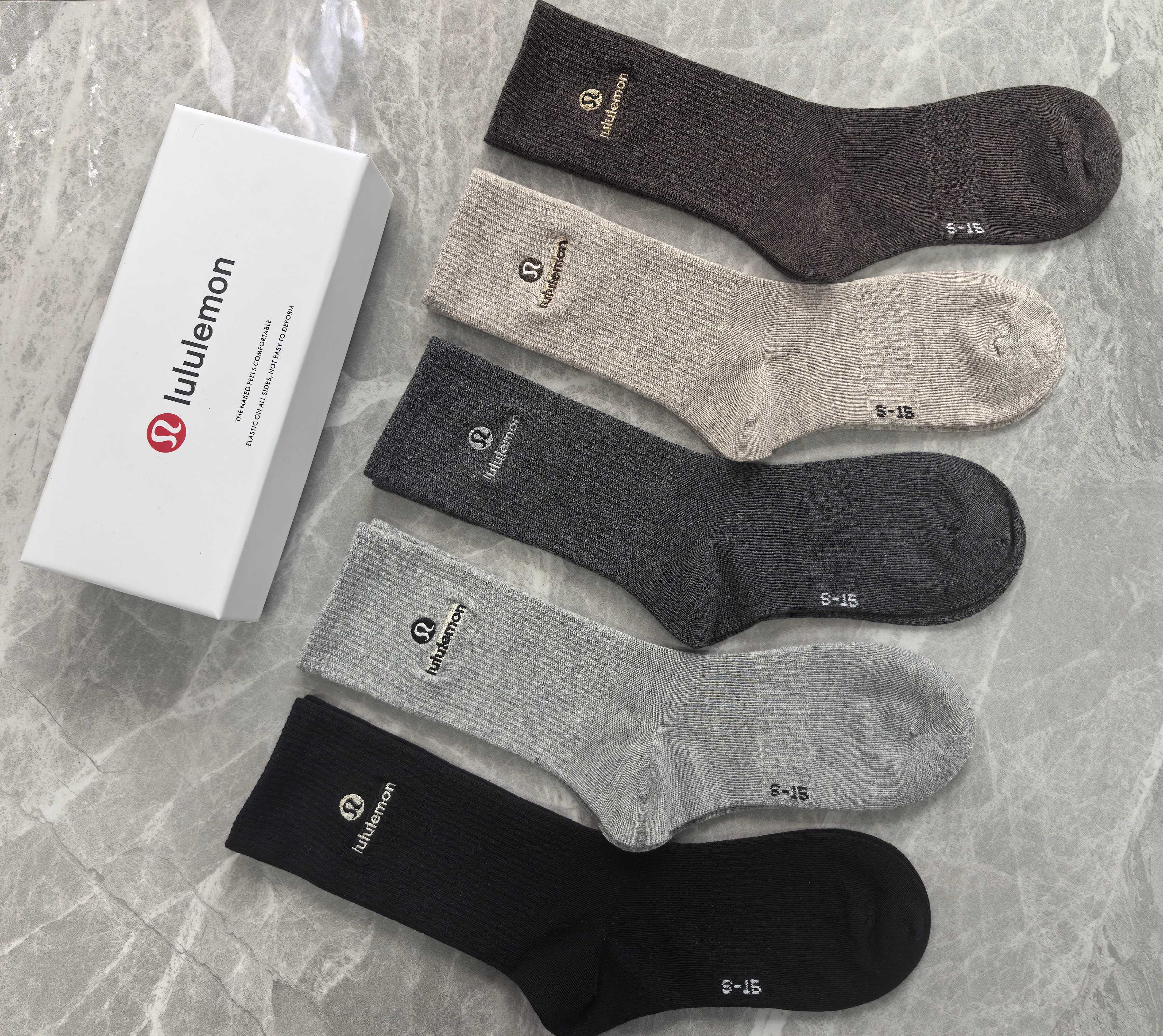 🔥🔥🔥lululemon专柜最新设计版[哇][哇]双针纯棉质量！穿着舒适透气！时尚潮流[吃瓜]一盒5双入