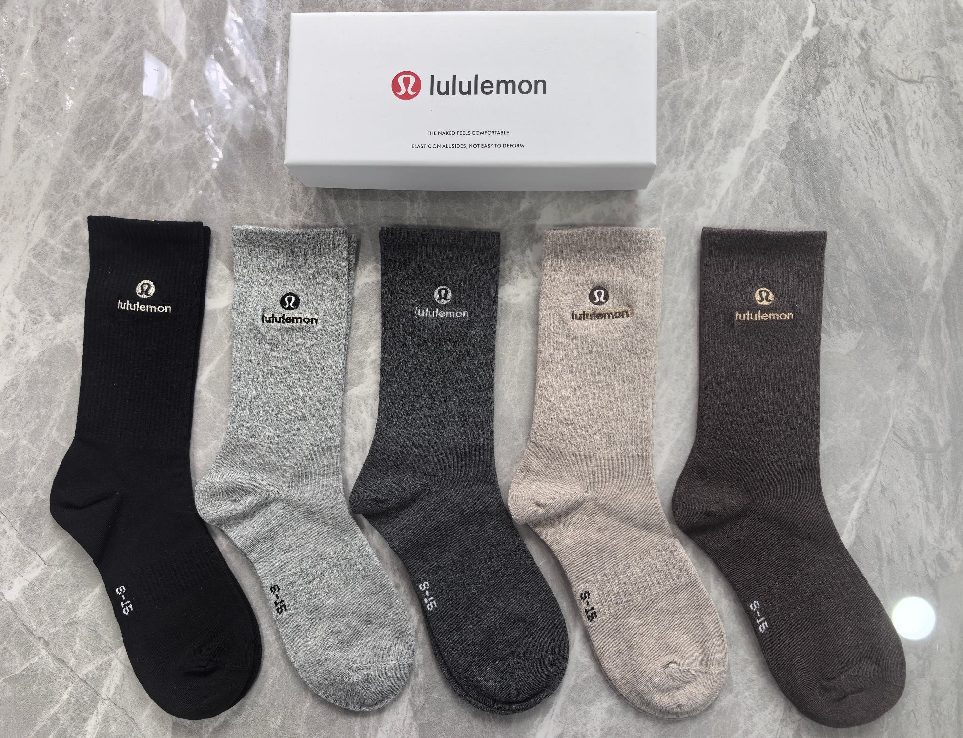 🔥🔥🔥lululemon专柜最新设计版[哇][哇]双针纯棉质量！穿着舒适透气！时尚潮流[吃瓜]一盒5双入