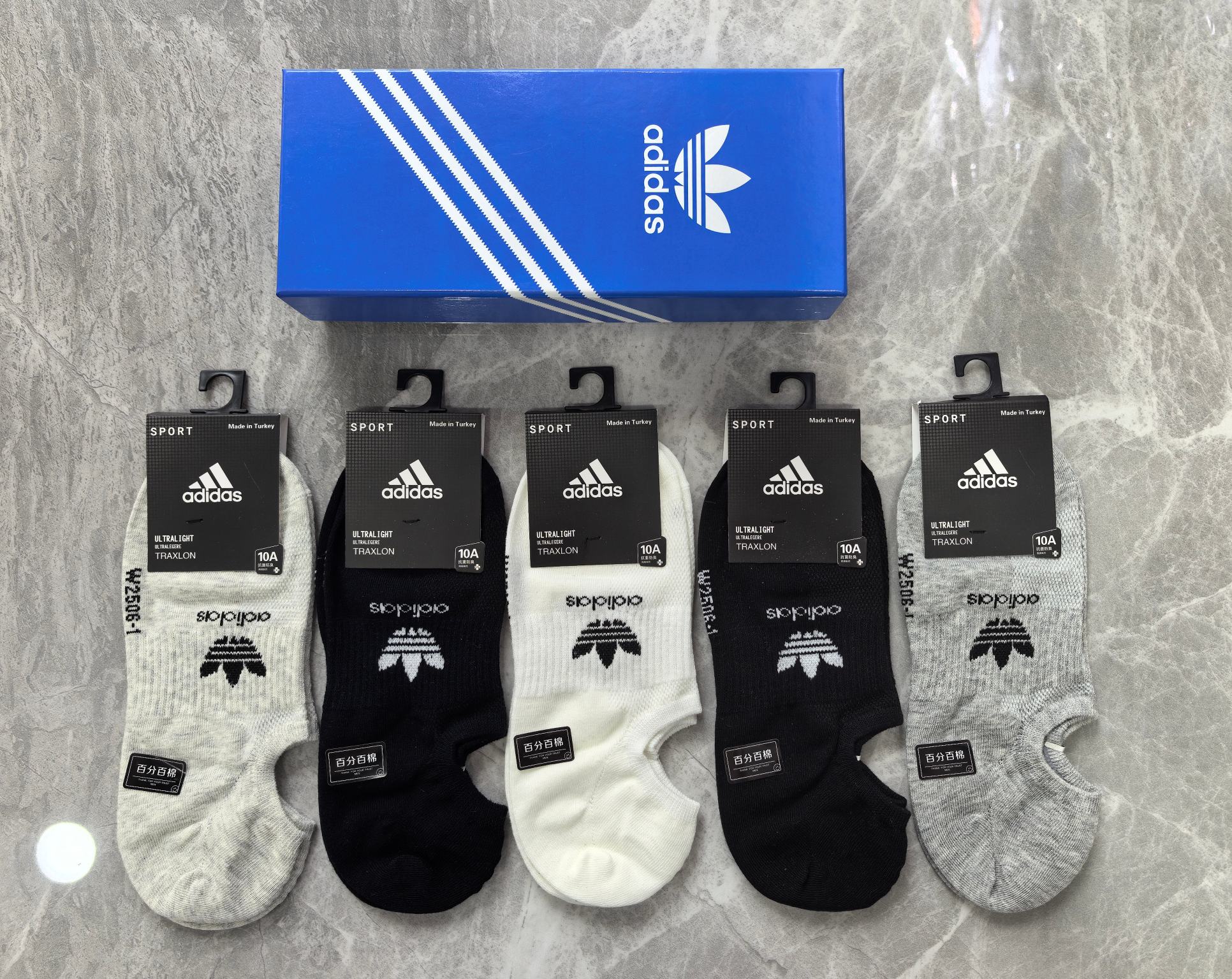 adidas（阿迪达斯）半隐形袜～纯棉质量、不掉跟又隐形、