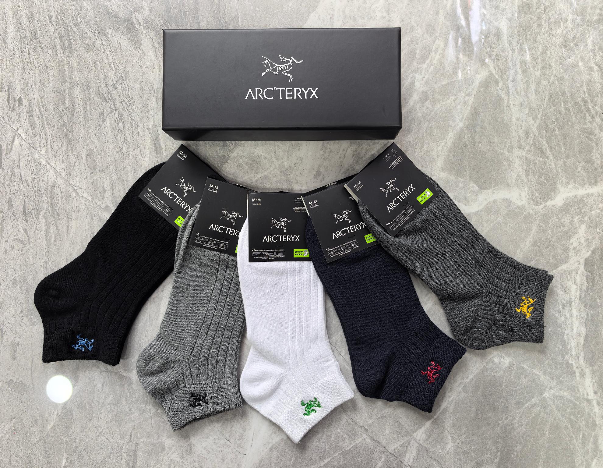 外单系列：纯棉、ARC'TERYX始祖鸟 一盒5双入、现货