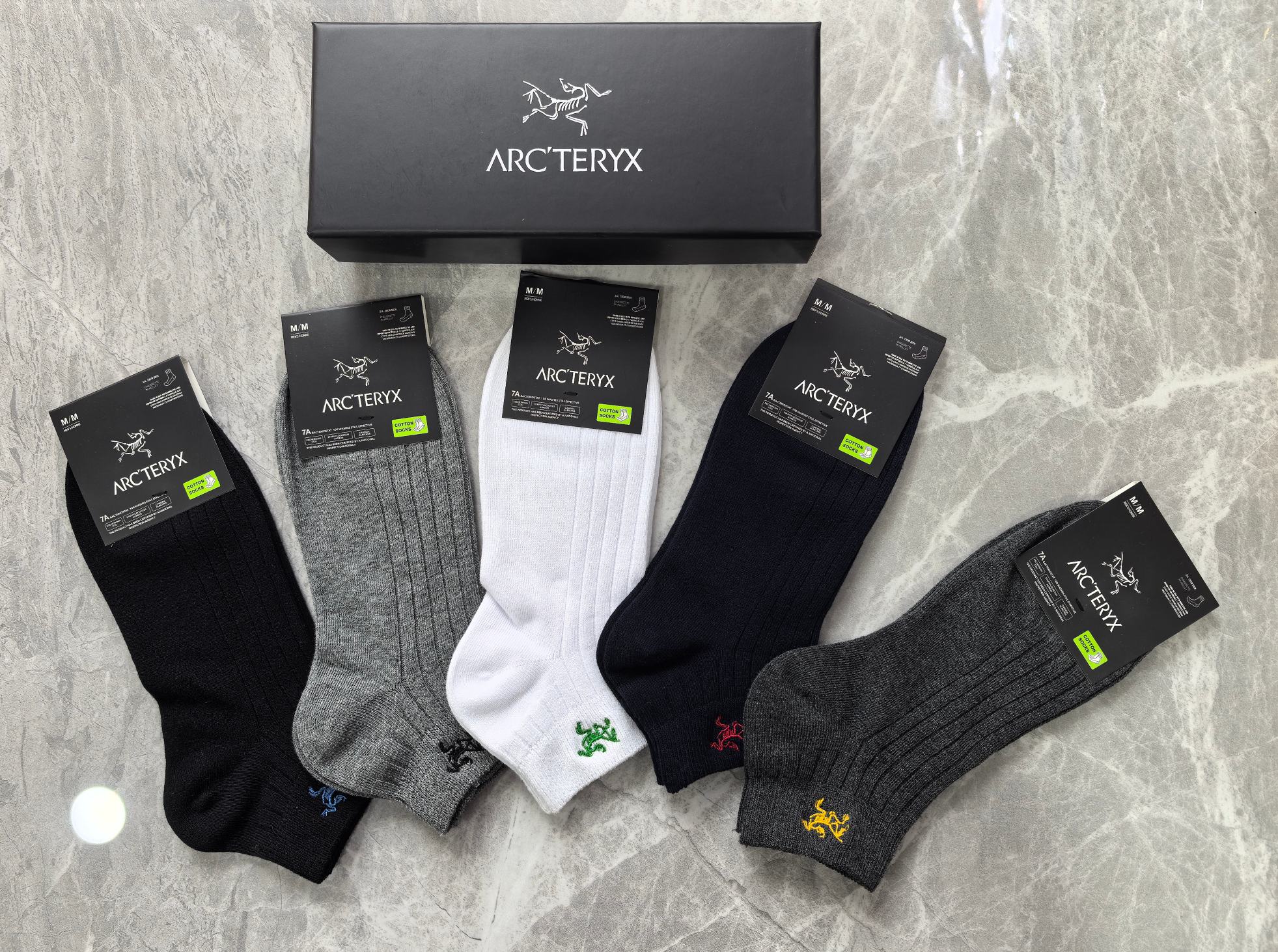 外单系列：纯棉、ARC'TERYX始祖鸟 一盒5双入、现货
