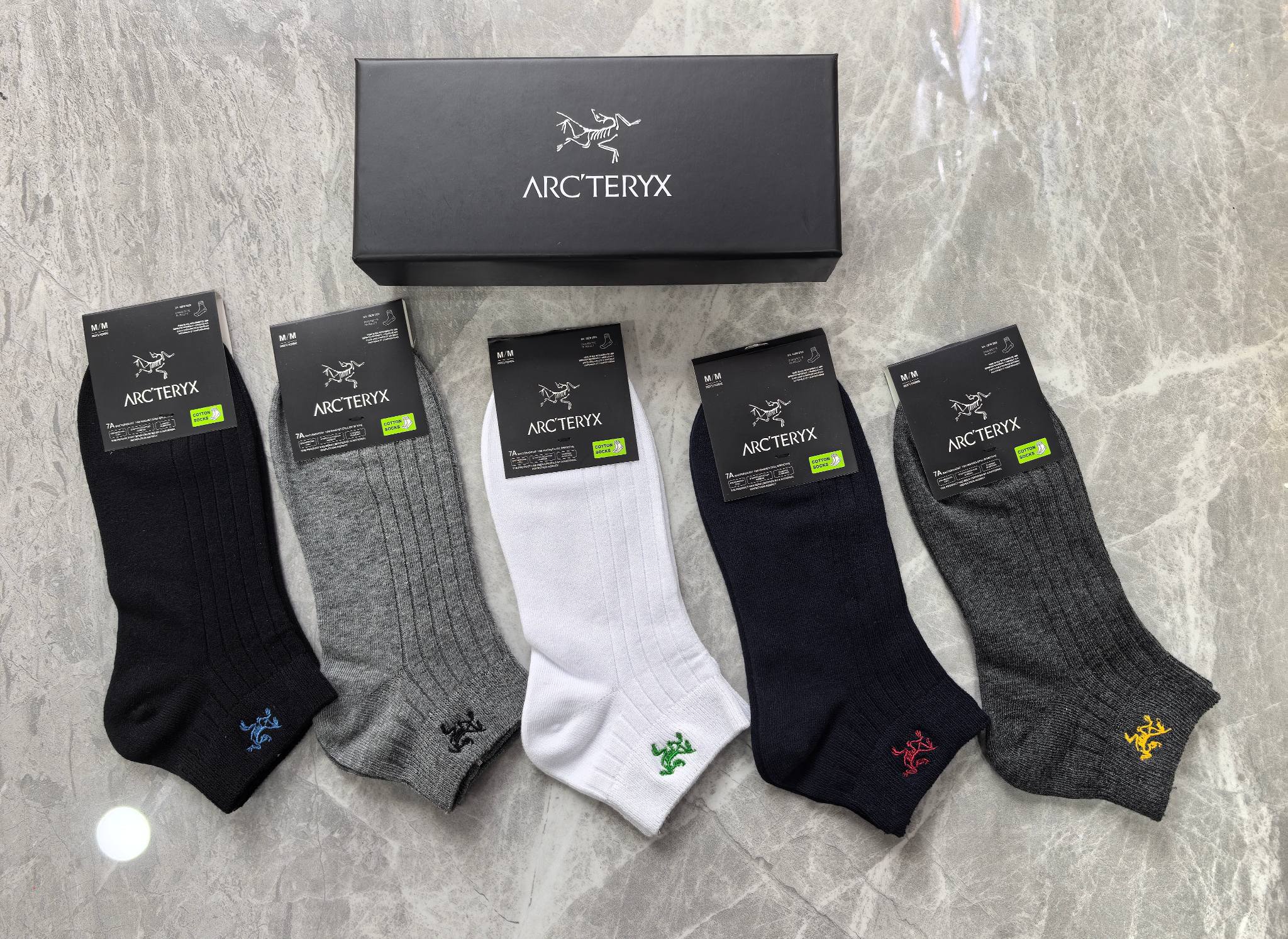 外单系列：纯棉、ARC'TERYX始祖鸟 一盒5双入、现货