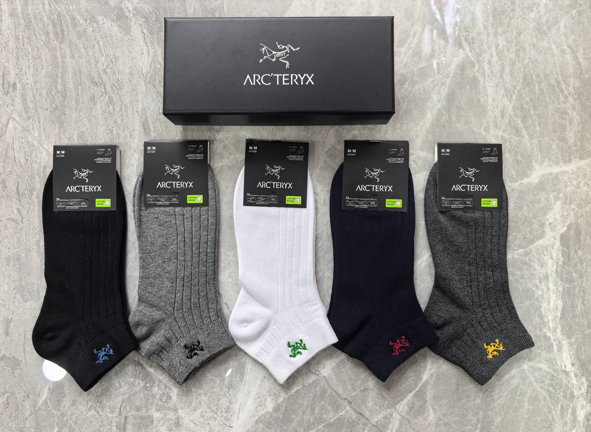 外单系列：纯棉、ARC'TERYX始祖鸟 一盒5双入、现货