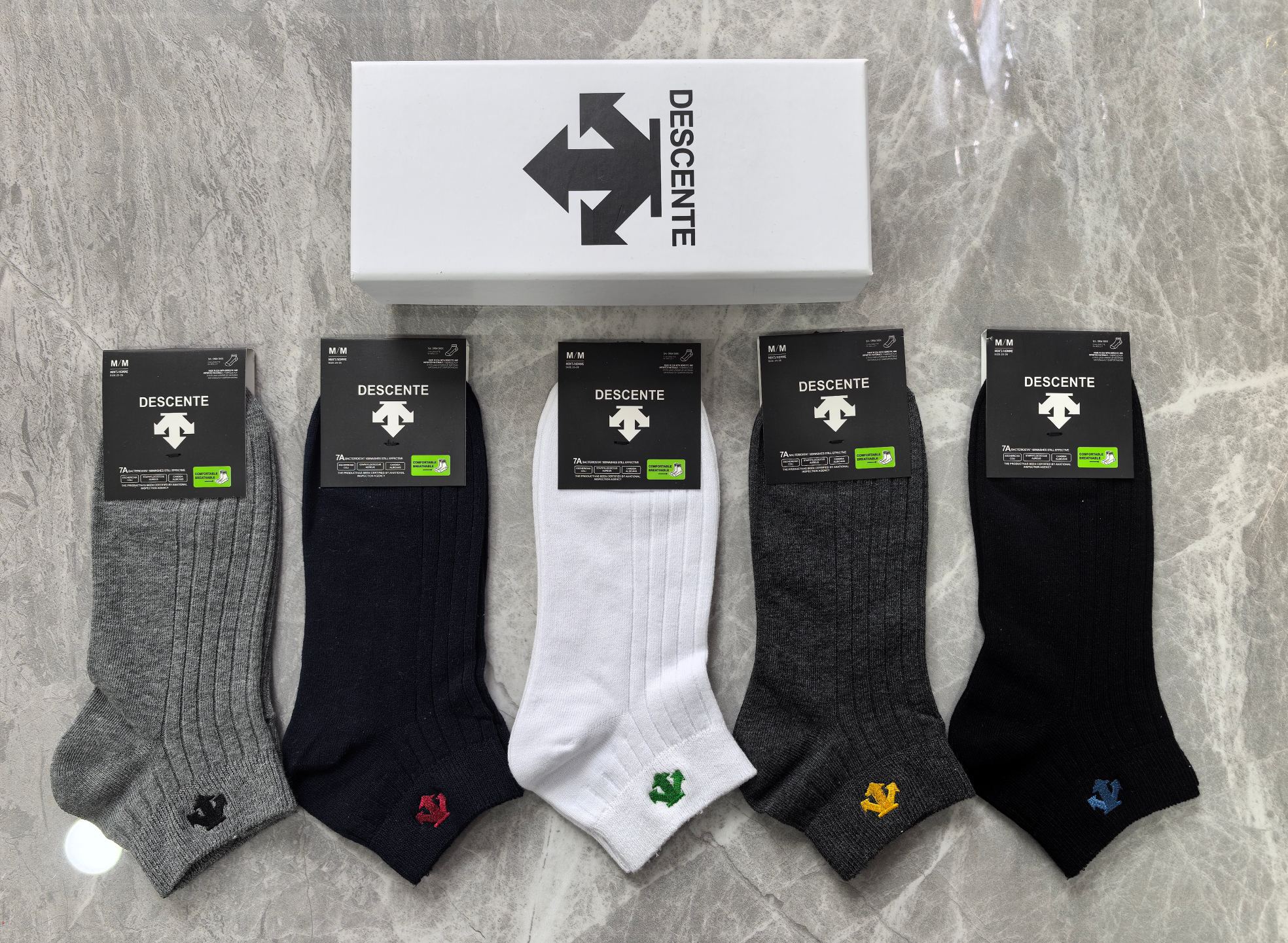 外单系列：纯棉、DESCENTE（迪桑特）一盒5双入、现货