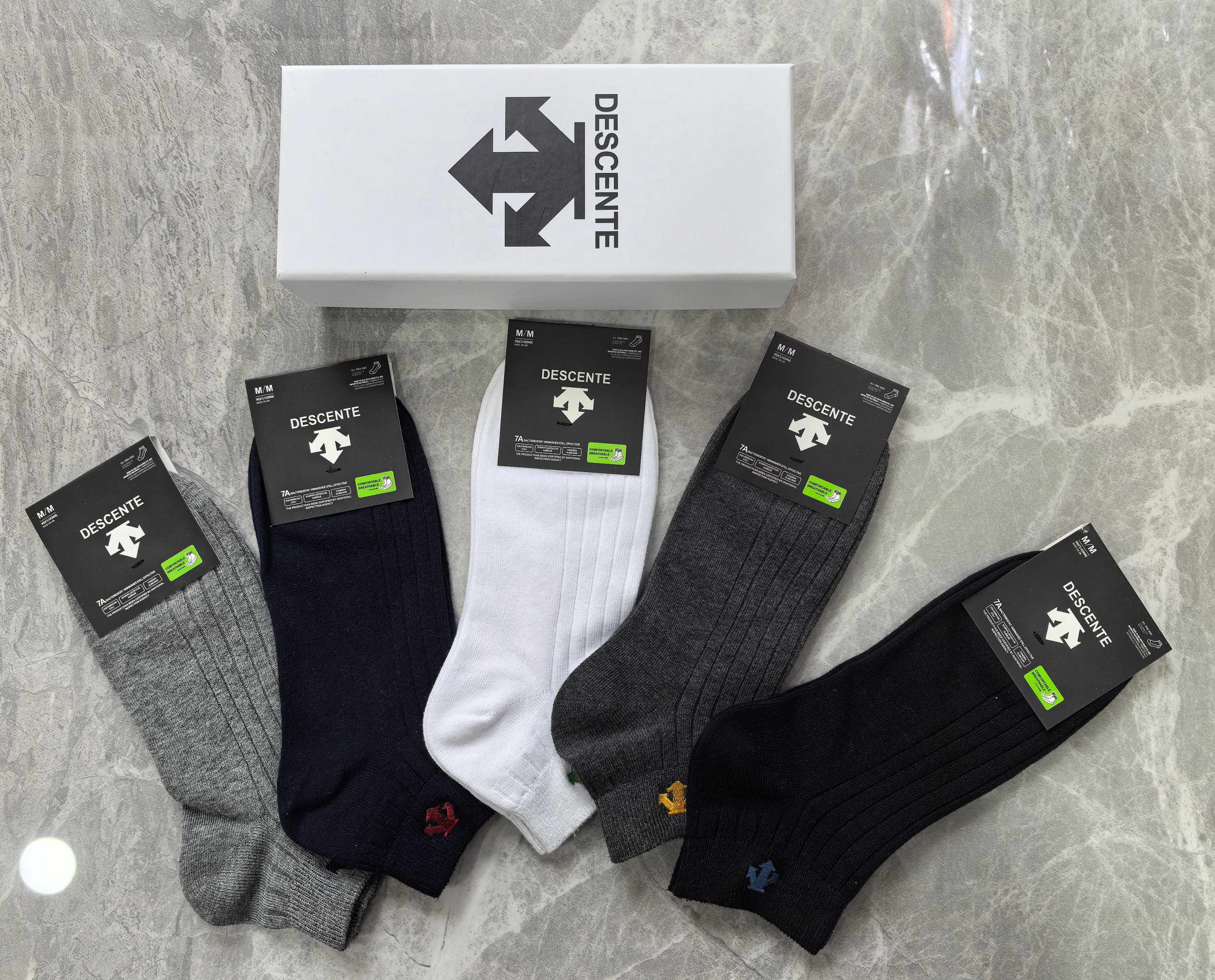 外单系列：纯棉、DESCENTE（迪桑特）一盒5双入、现货