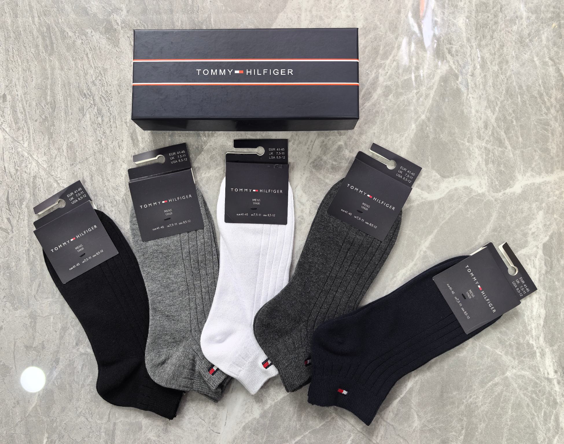 外单系列：纯棉、tommy(汤米)一盒5双入、现货