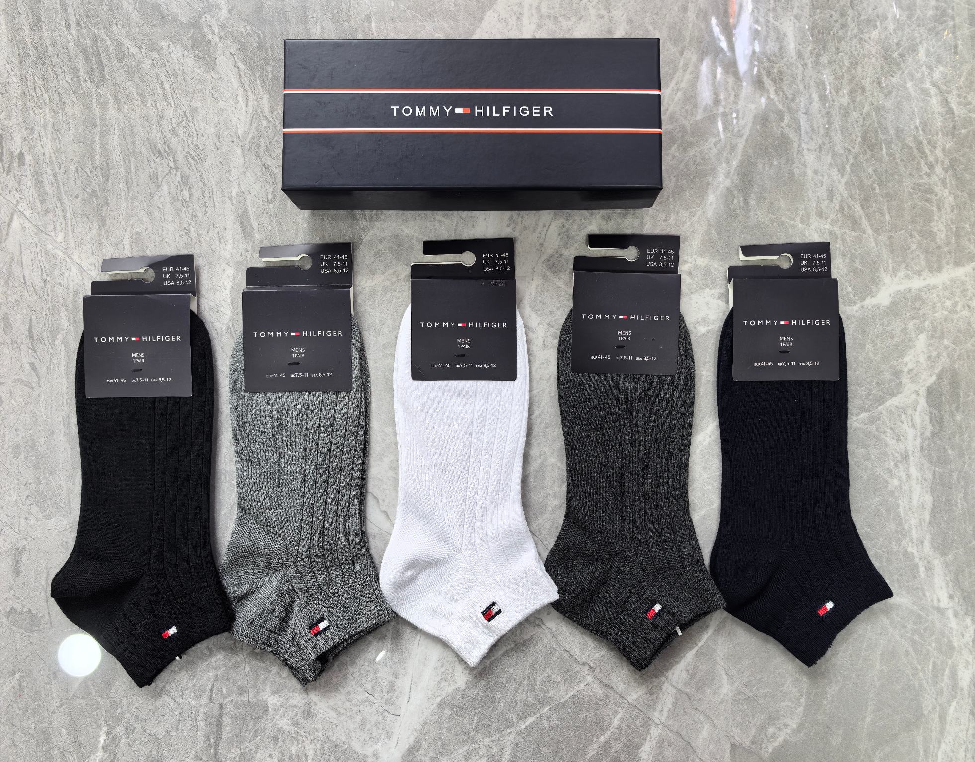 外单系列：纯棉、tommy(汤米)一盒5双入、现货