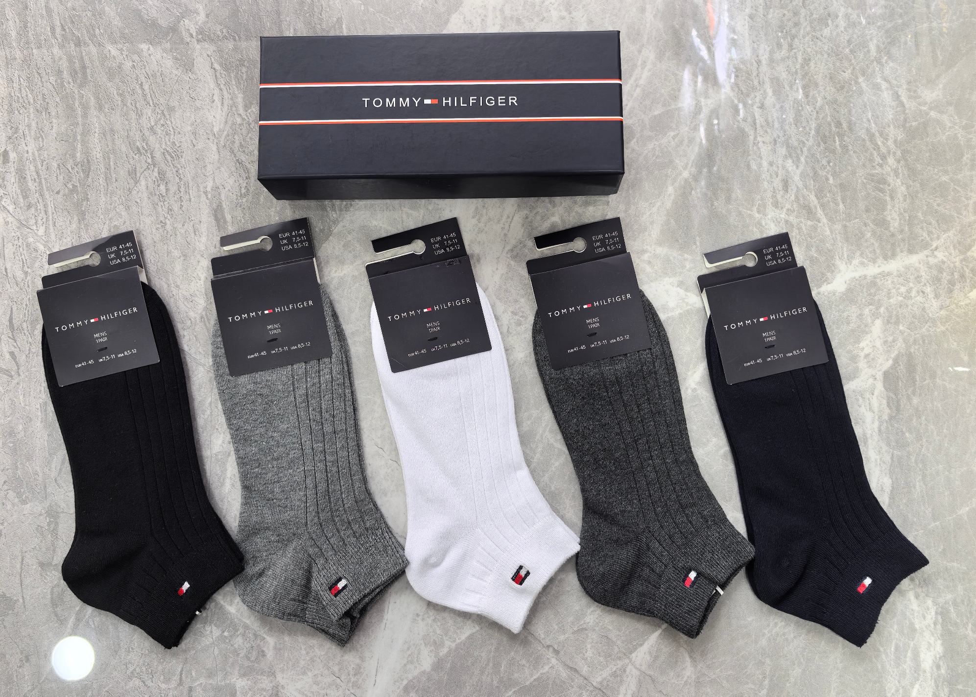 外单系列：纯棉、tommy(汤米)一盒5双入、现货