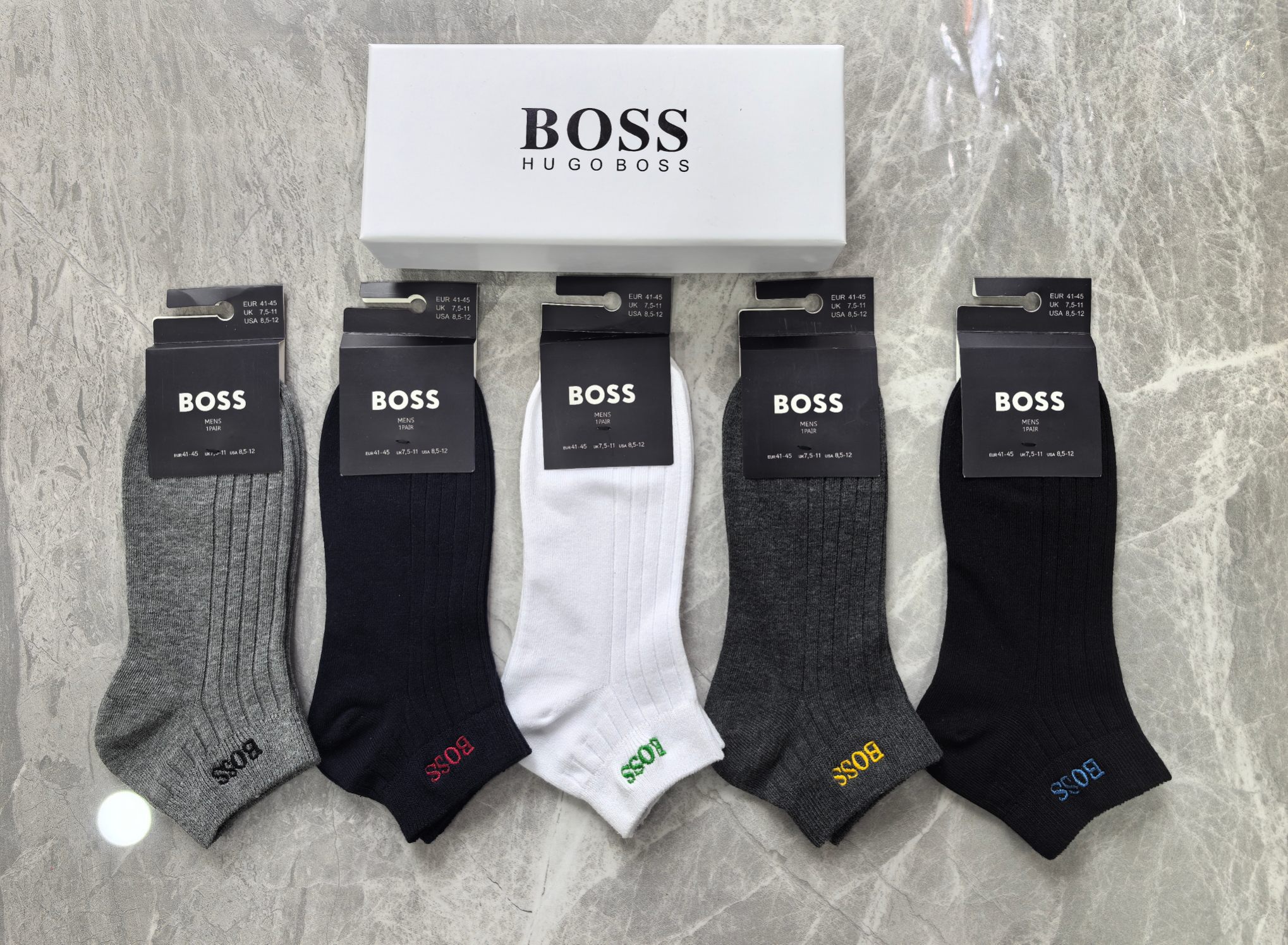 外单系列：纯棉、BOSS一盒5双入、现货