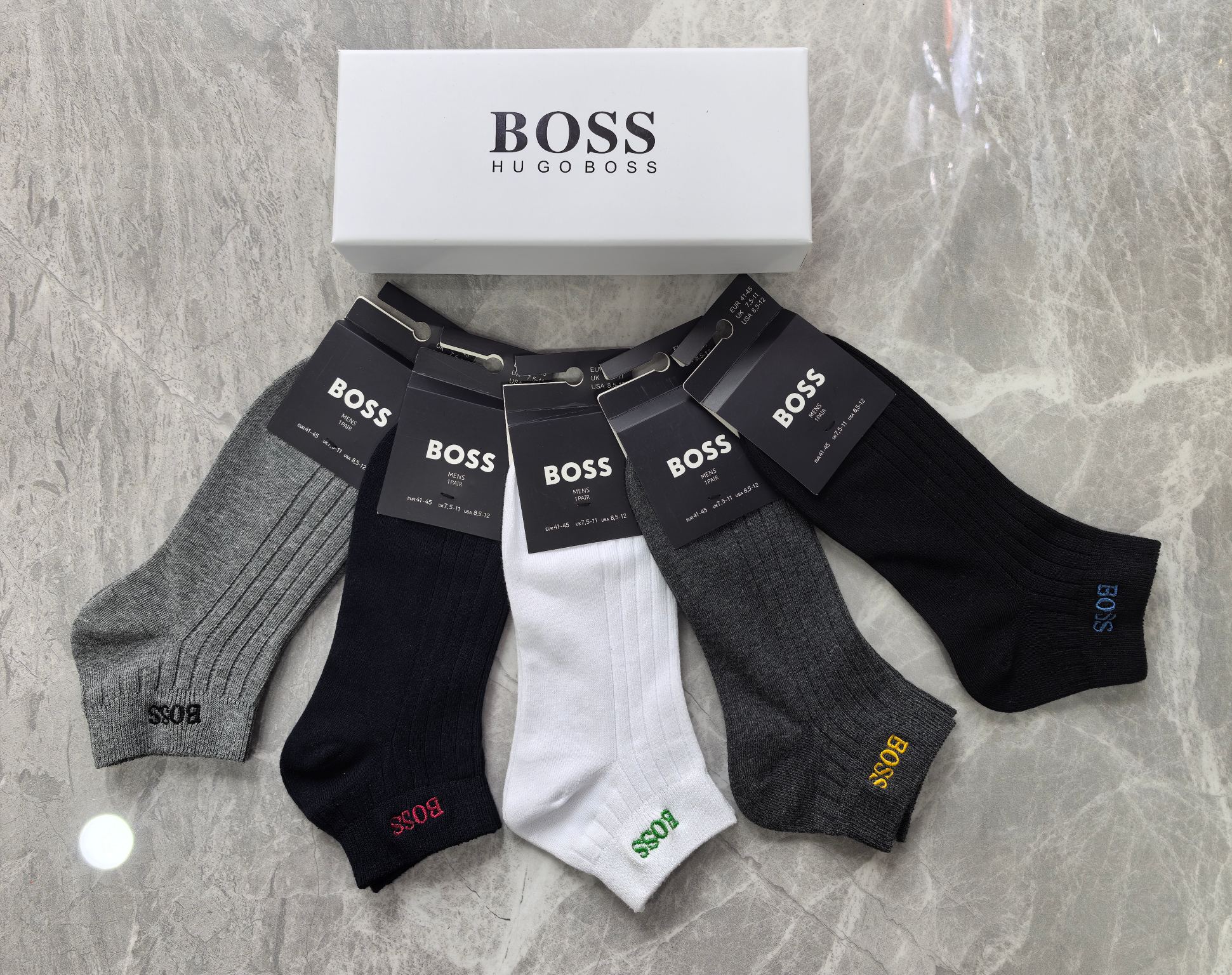 外单系列：纯棉、BOSS一盒5双入、现货