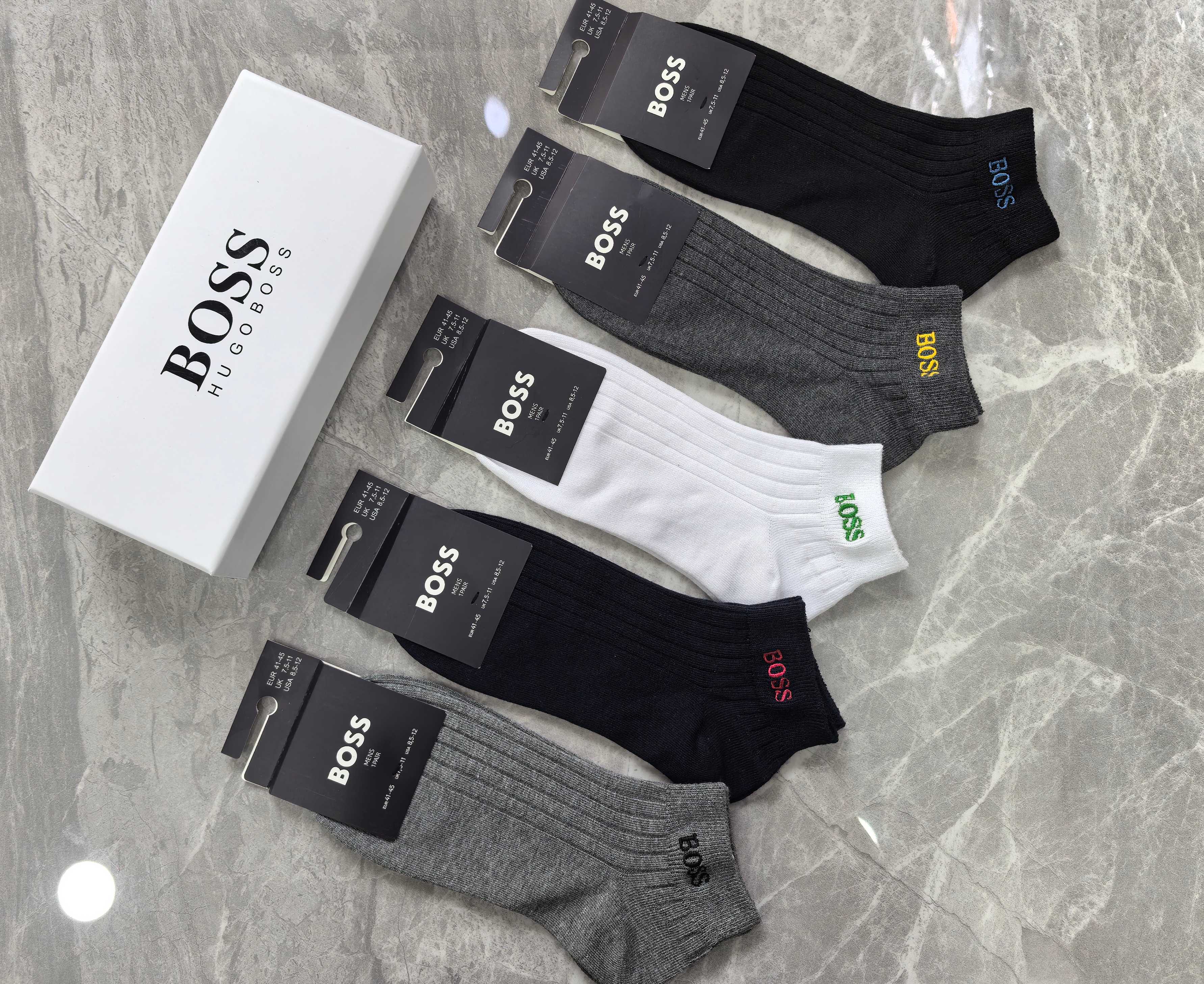 外单系列：纯棉、BOSS一盒5双入、现货