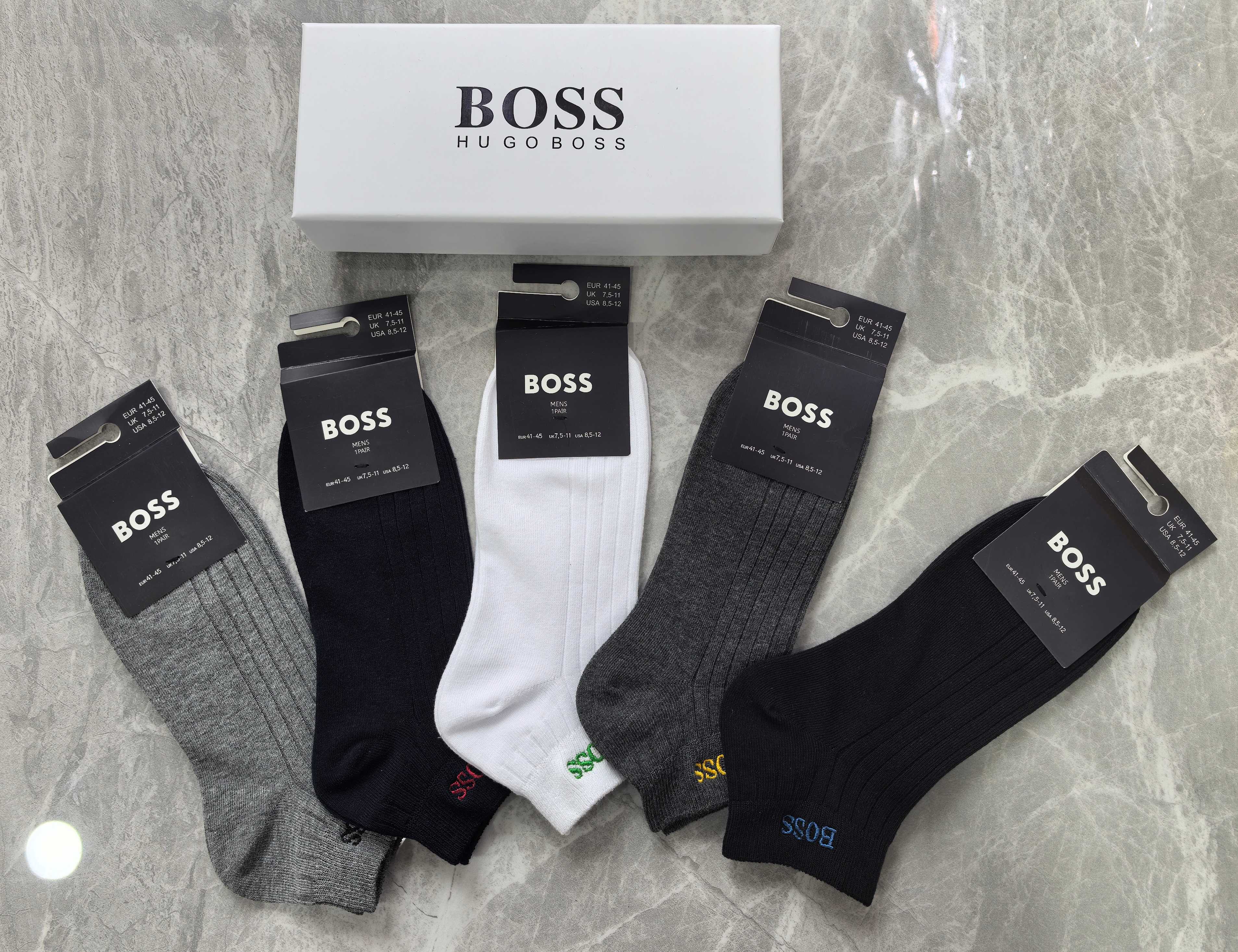 外单系列：纯棉、BOSS一盒5双入、现货