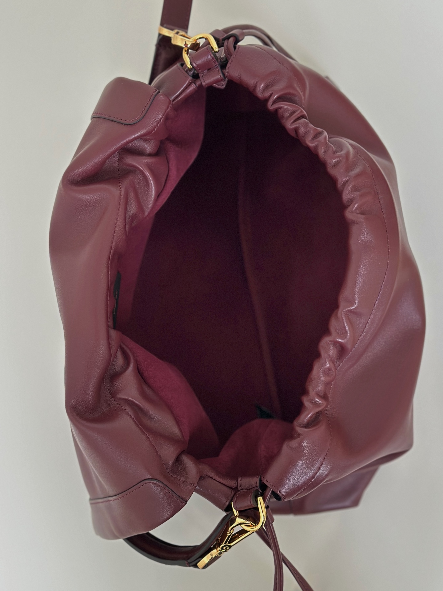 Fendi Mamma Baguette Large Lambskin Shoulder Bag - Burgundy 10 i1751098248765 1655 0 7