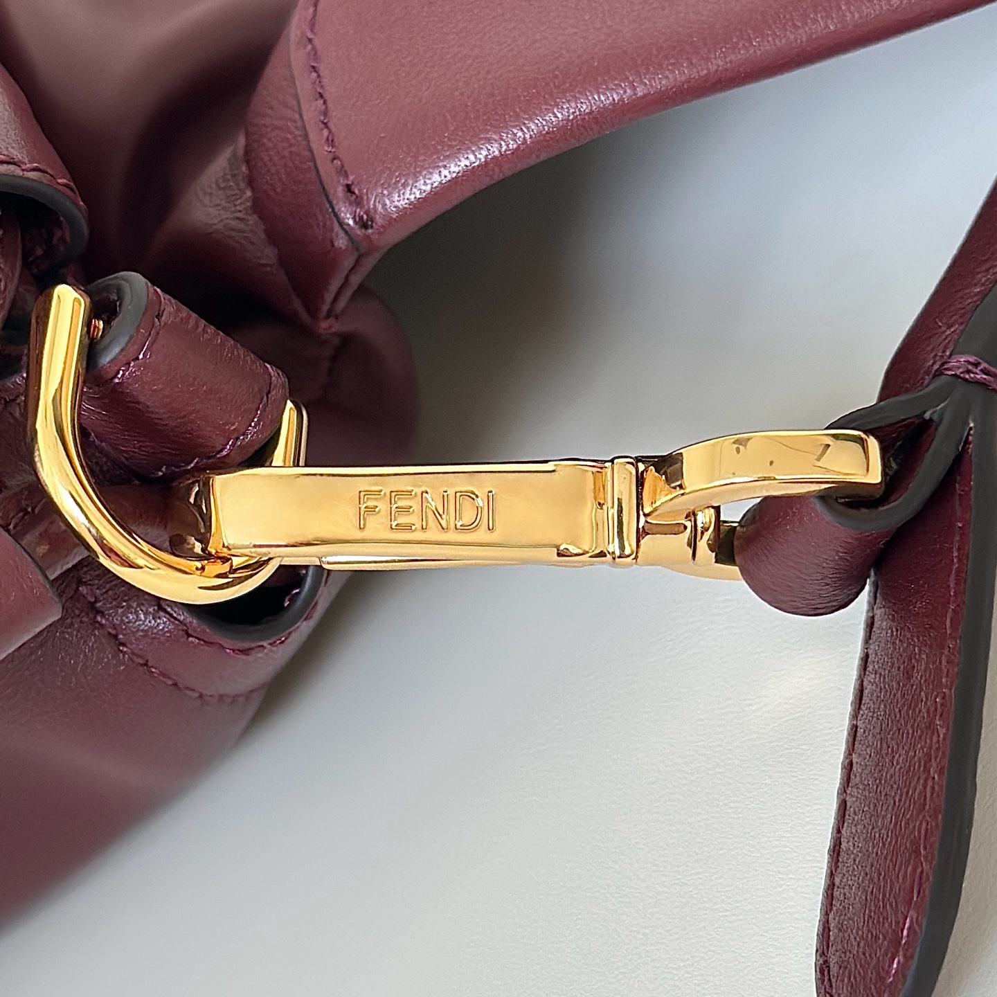 Fendi Mamma Baguette Large Lambskin Shoulder Bag - Burgundy 7 i1751098250165 8471 0 4