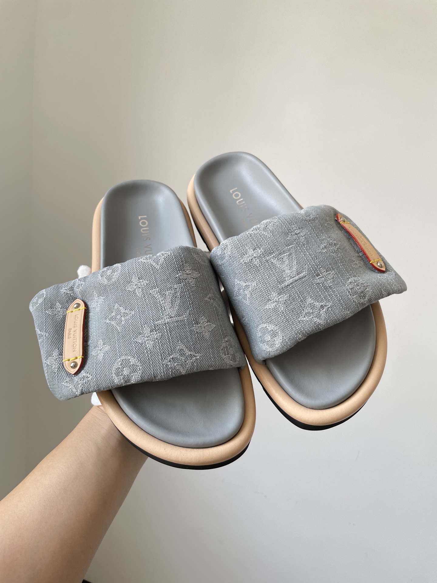 Louis Vuitton Grey Denim Monogrammed LV Magic Strap Women's Sandals 4 i1746003190453 1566 0 1