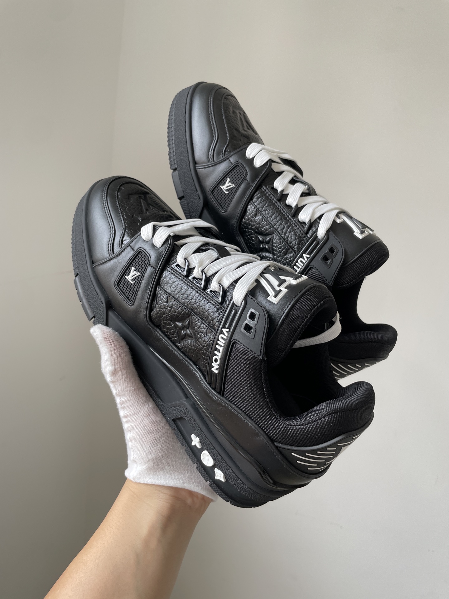 Louis Vuitton Black Leather Trainer Sneaker, Men's Sizes 39-46 3 i1746950567526 6003 0 3