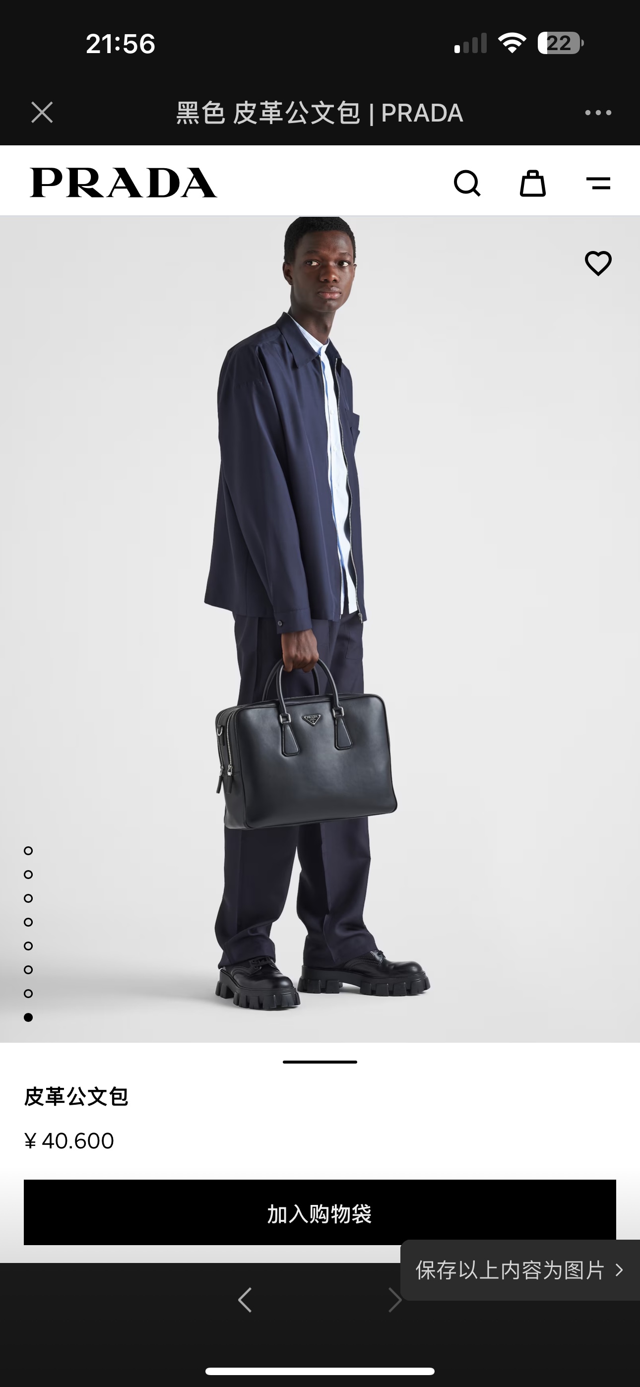 Prada Official website body picture reference