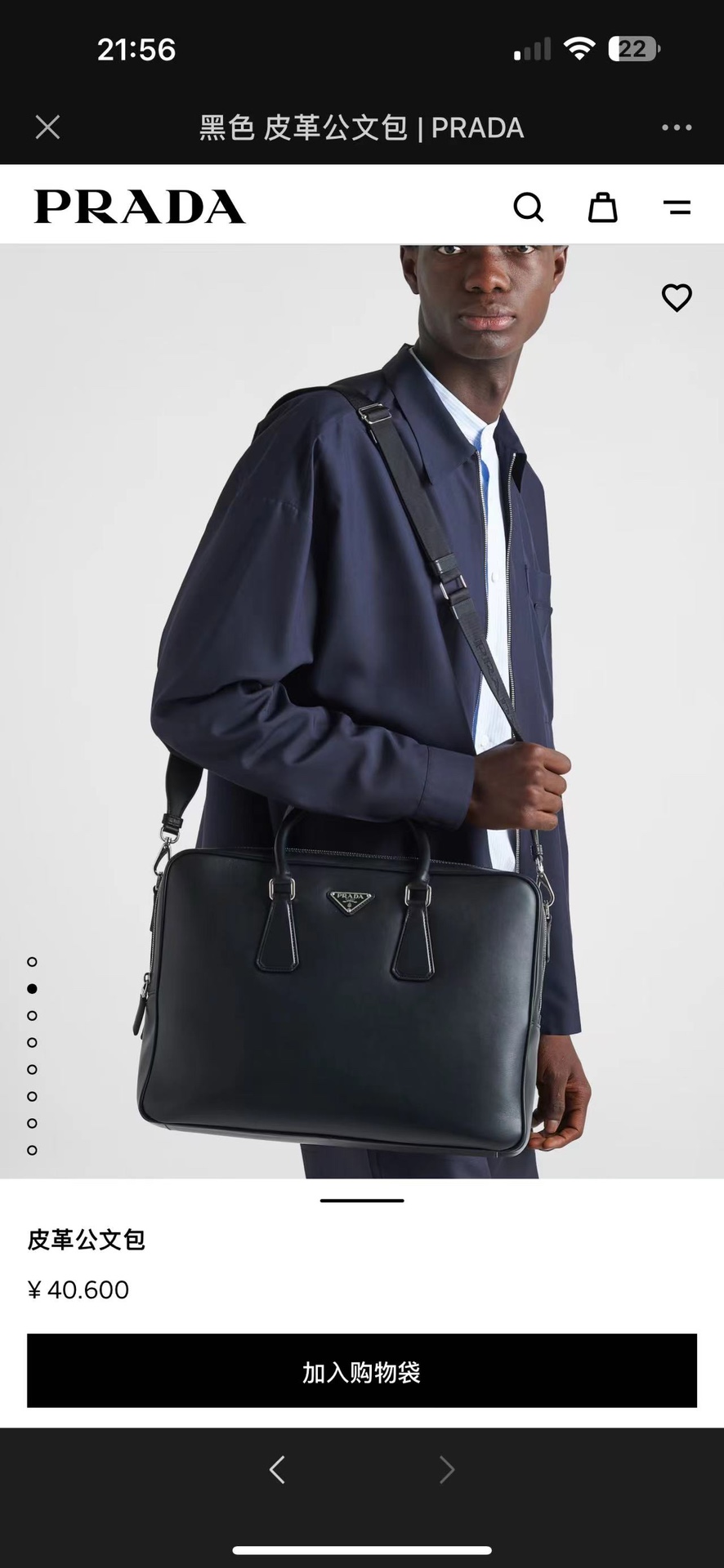 Prada Official website body picture reference