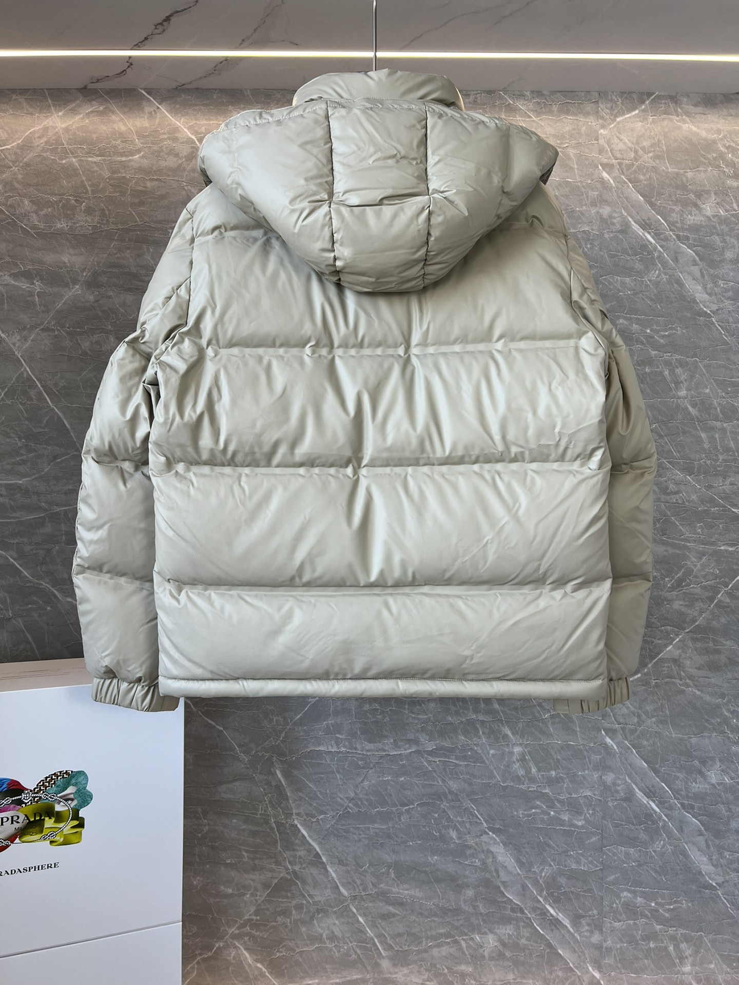 PRADA Black Tech Seam-Sealed Down Jacket, winter new arrival. High-end custom, minimalist style, warm & comfortable. Sizes 48-56.-Big cat